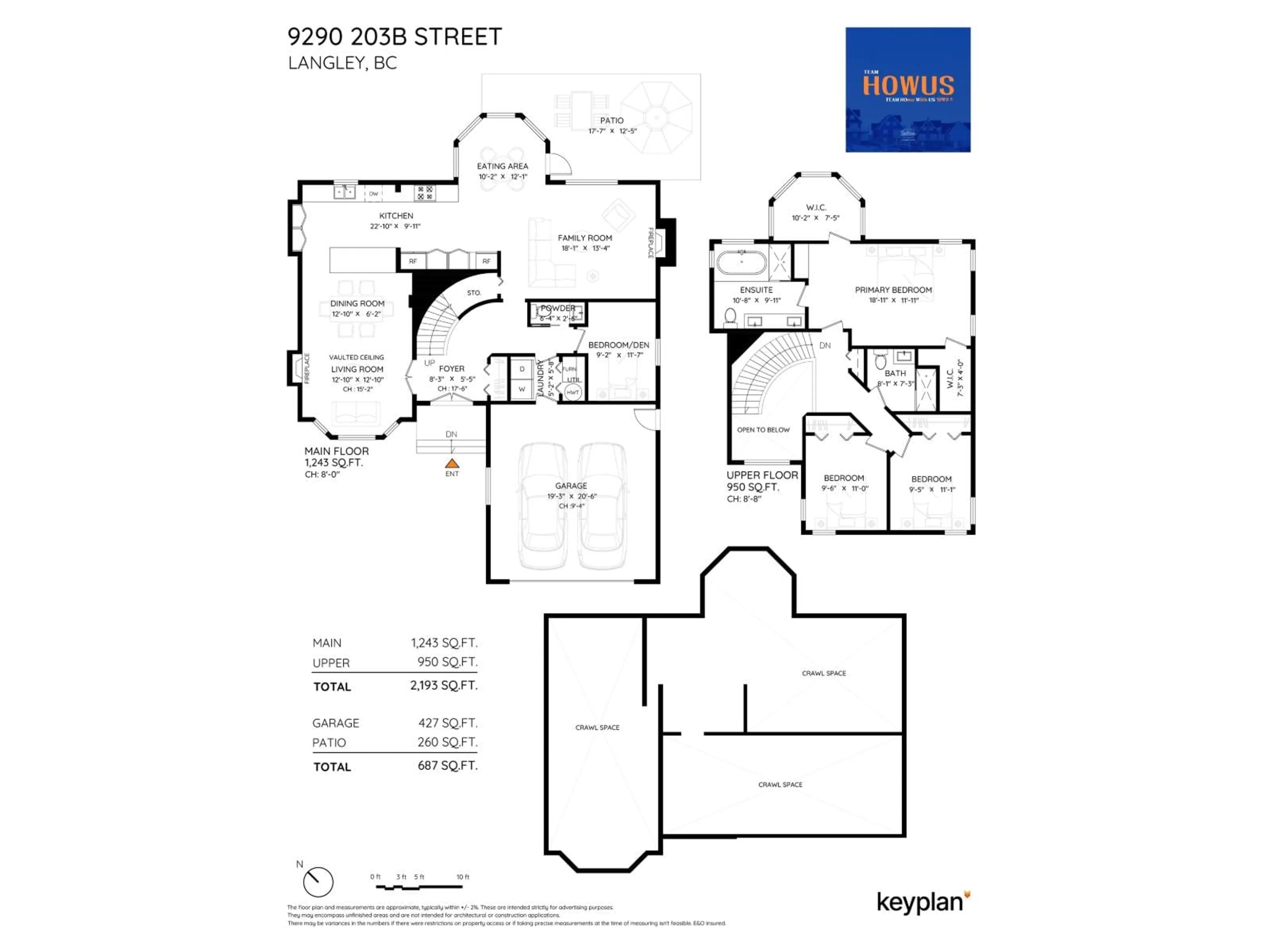Floor plan for 9290 203B STREET, Langley British Columbia V1M2L9