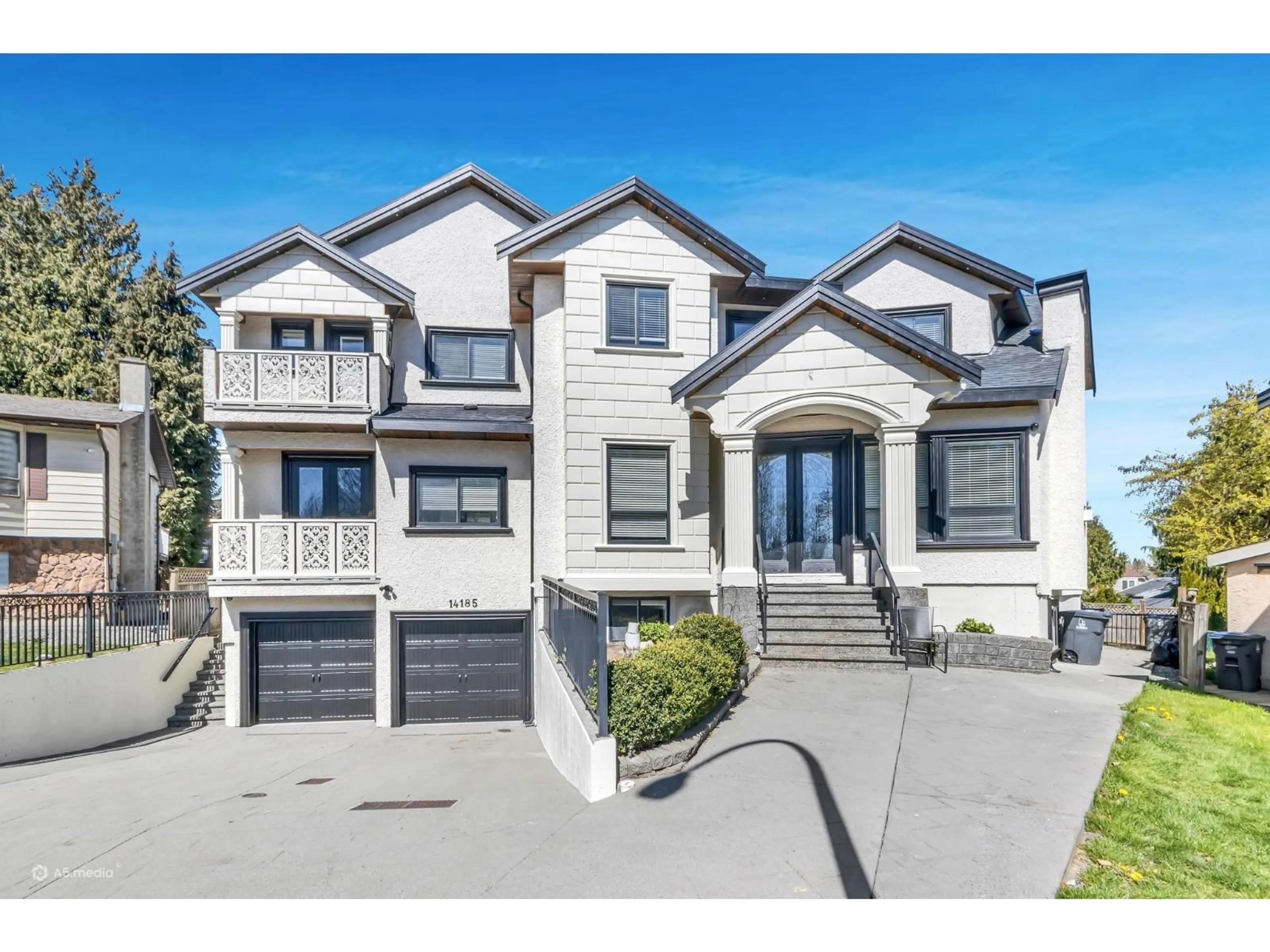 Home with vinyl exterior material, street for 14185 74 AVENUE, Surrey British Columbia V3W7N2