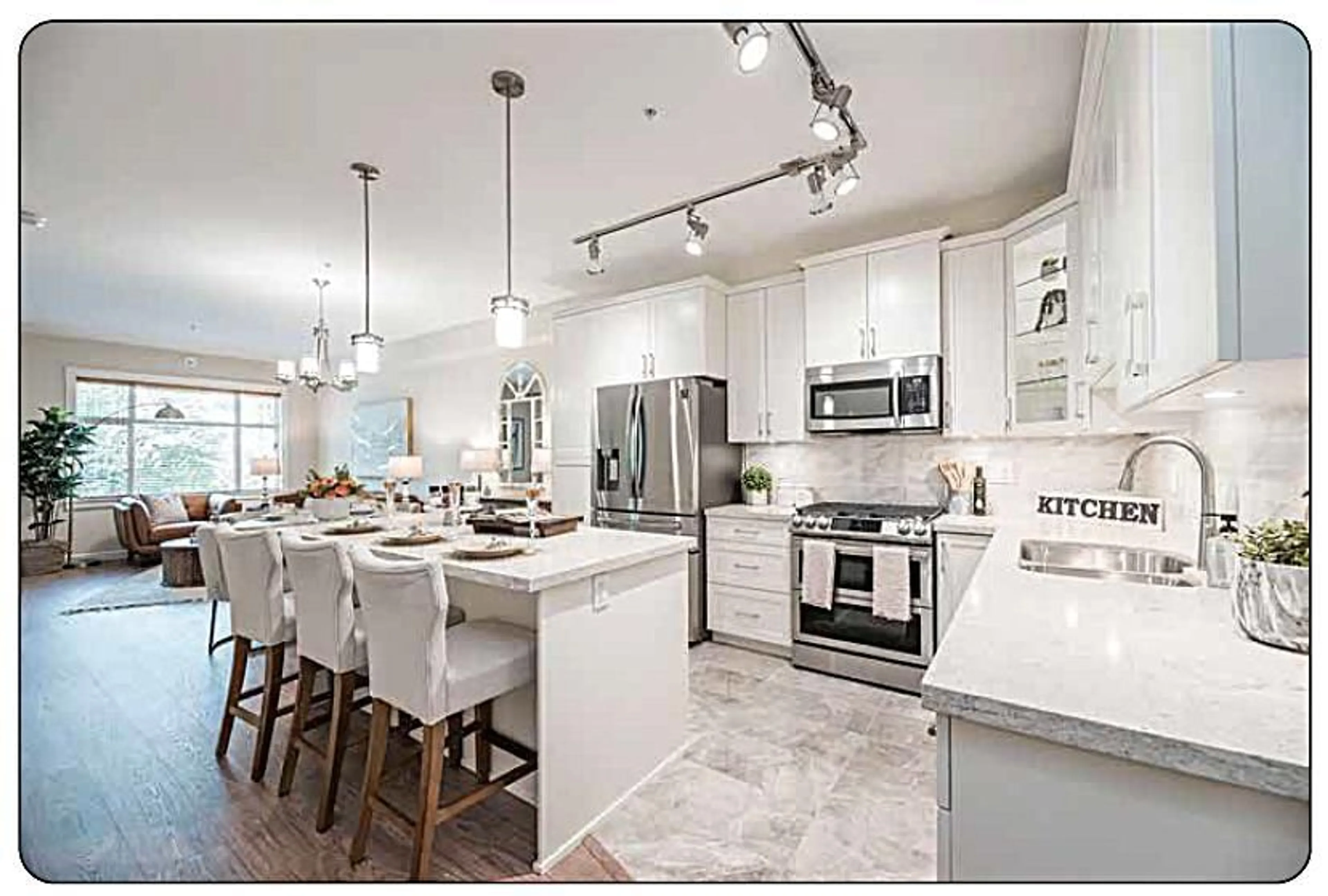Open concept kitchen, ceramic/tile floor for 106 11035 RAVINE ROAD, Surrey British Columbia V0V0V0