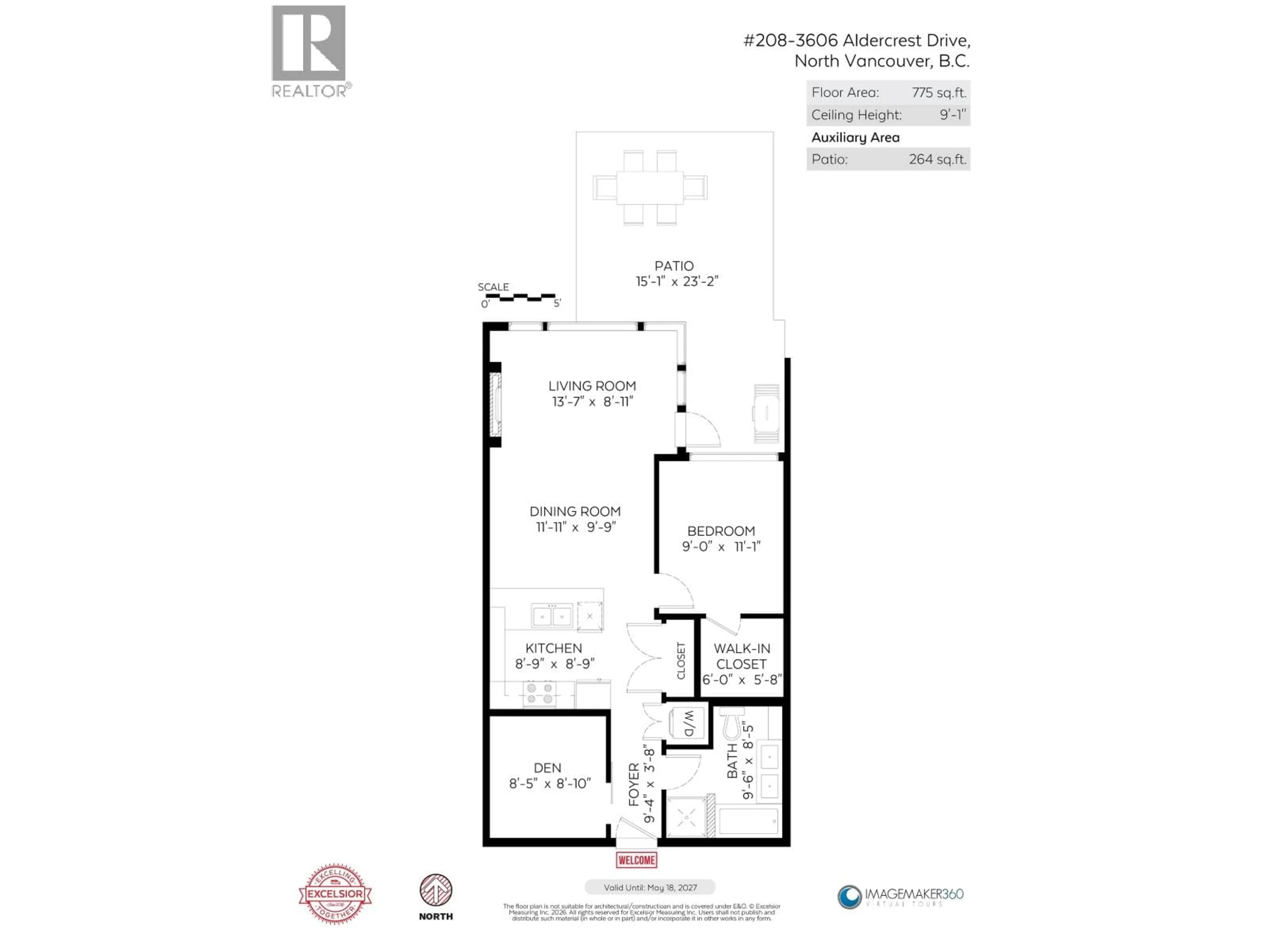 Floor plan for 208 - 3606 ALDERCREST DRIVE, North Vancouver British Columbia V7G0A3