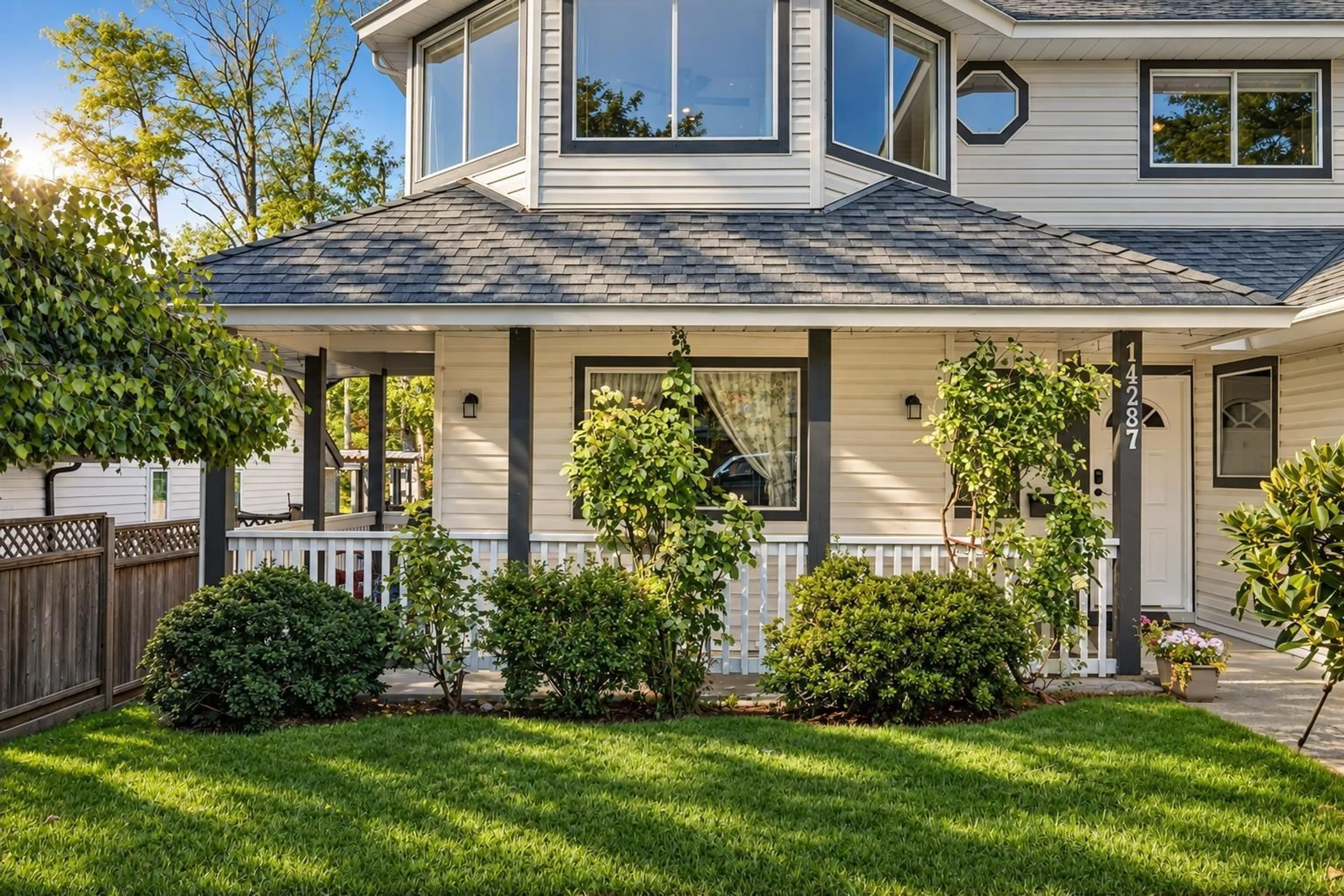 Home with vinyl exterior material, street for 14287 73A AVENUE, Surrey British Columbia V3W2R9