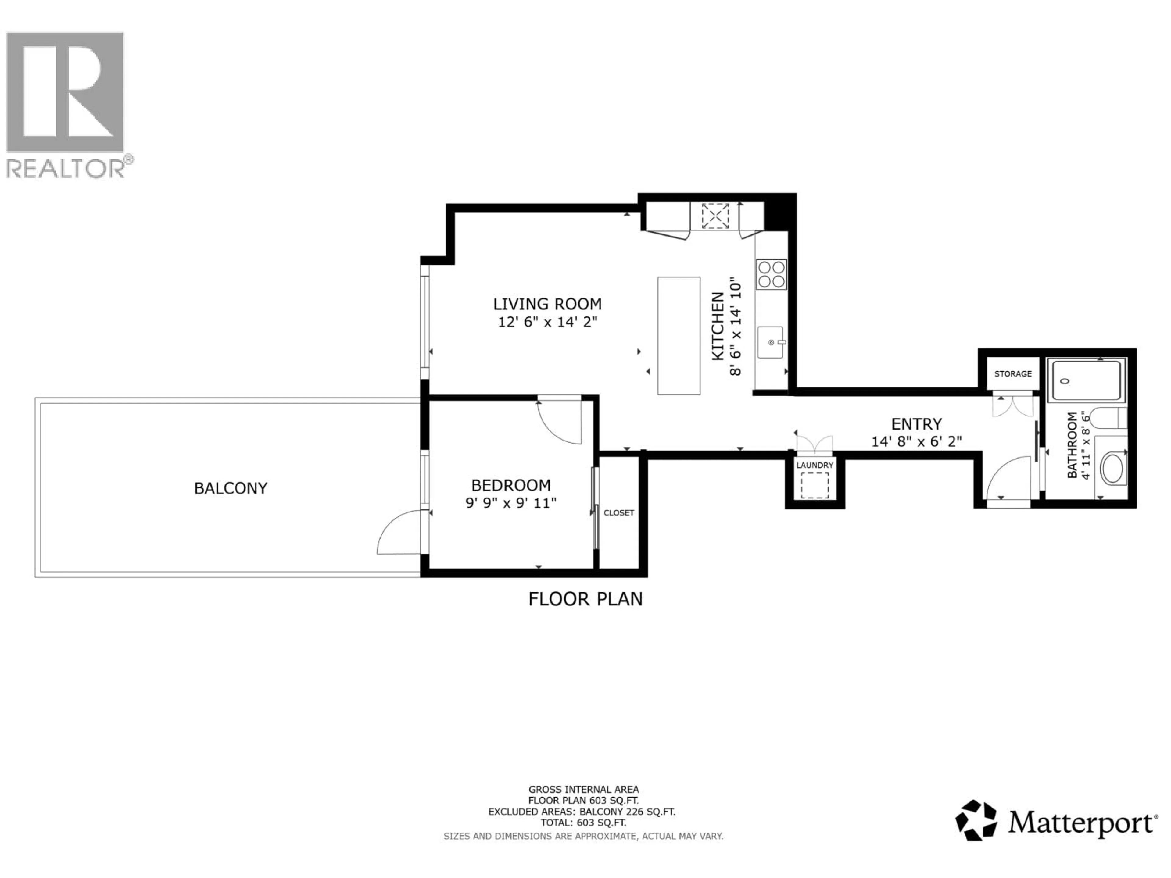 Floor plan for 602 - 7418 PAULSON STREET, Vancouver British Columbia V6P0K2