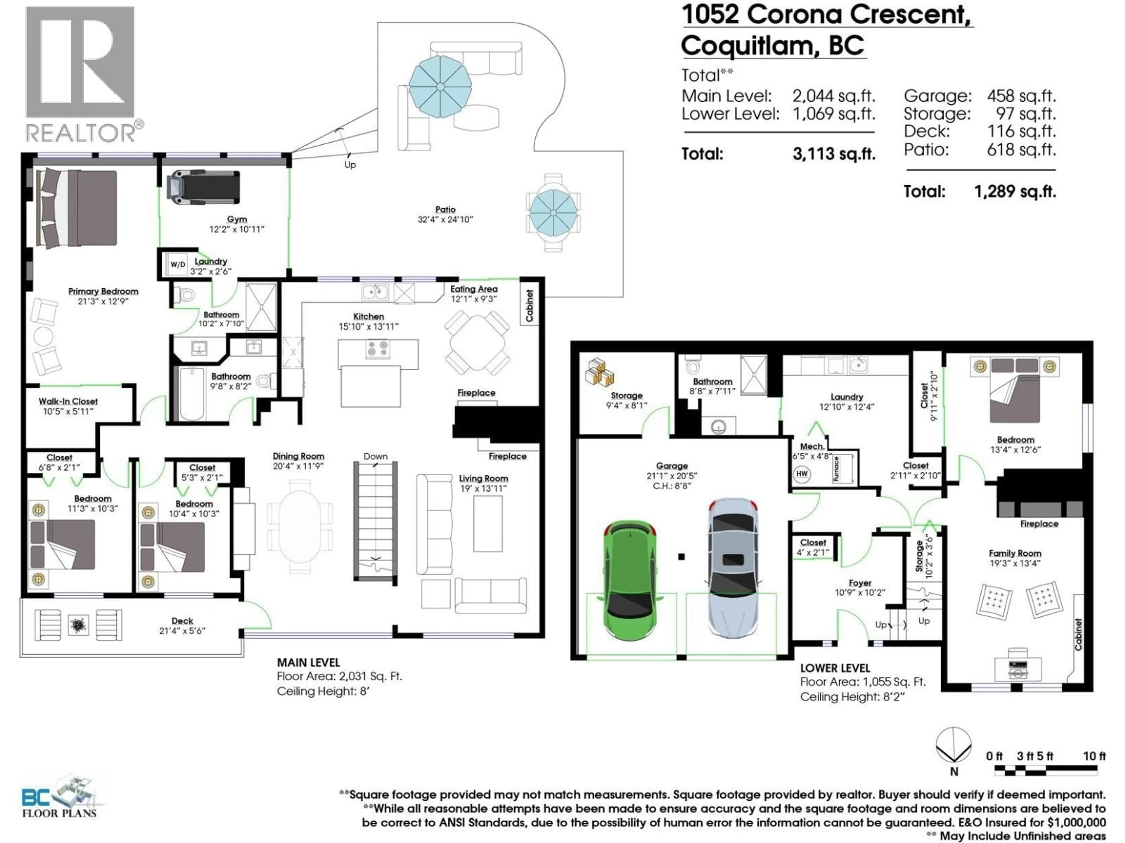 Floor plan for 1052 CORONA CRESCENT, Coquitlam British Columbia V3J7J3