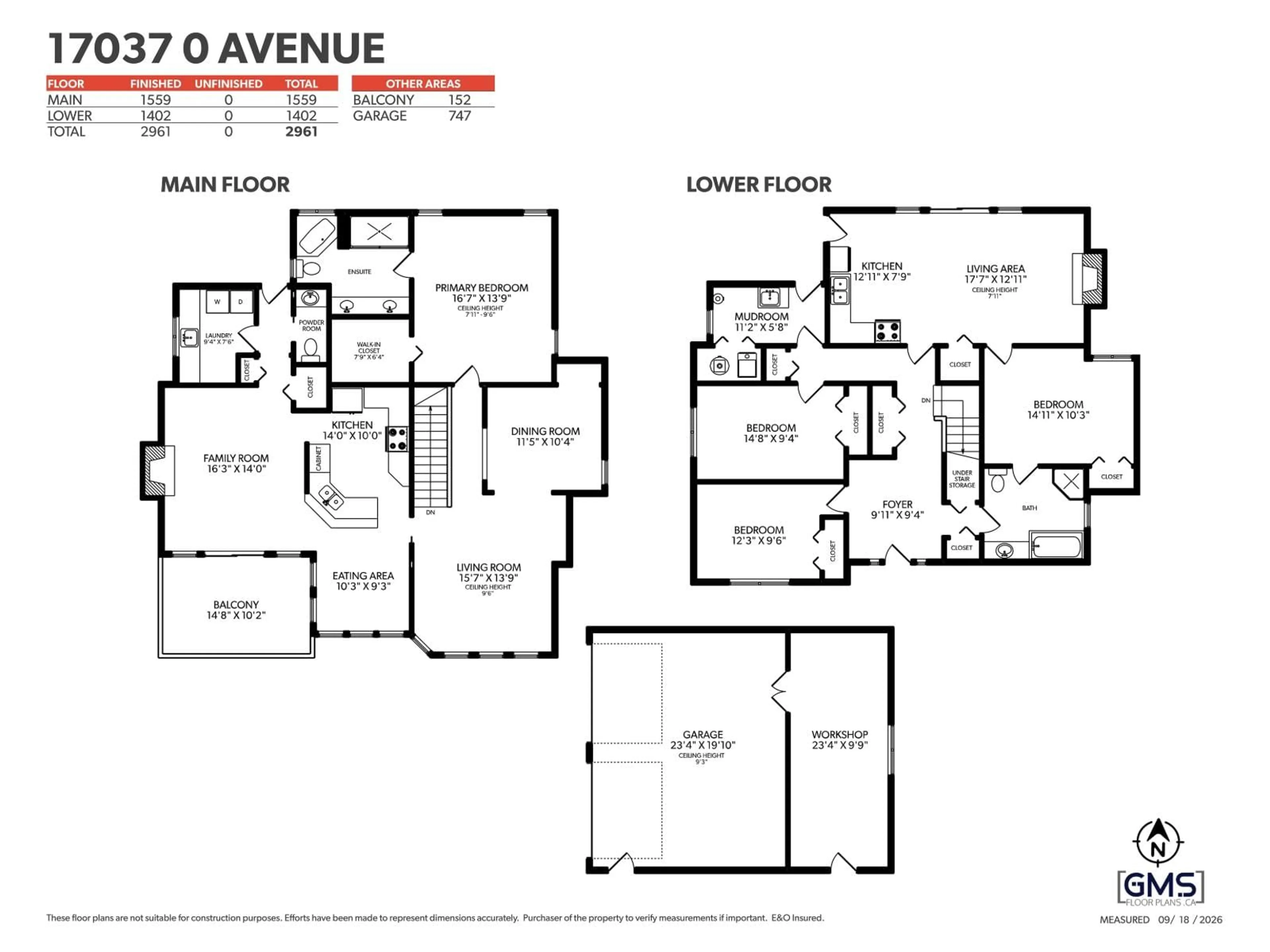 Floor plan for 17037 0 AVENUE, Surrey British Columbia V3Z9N9