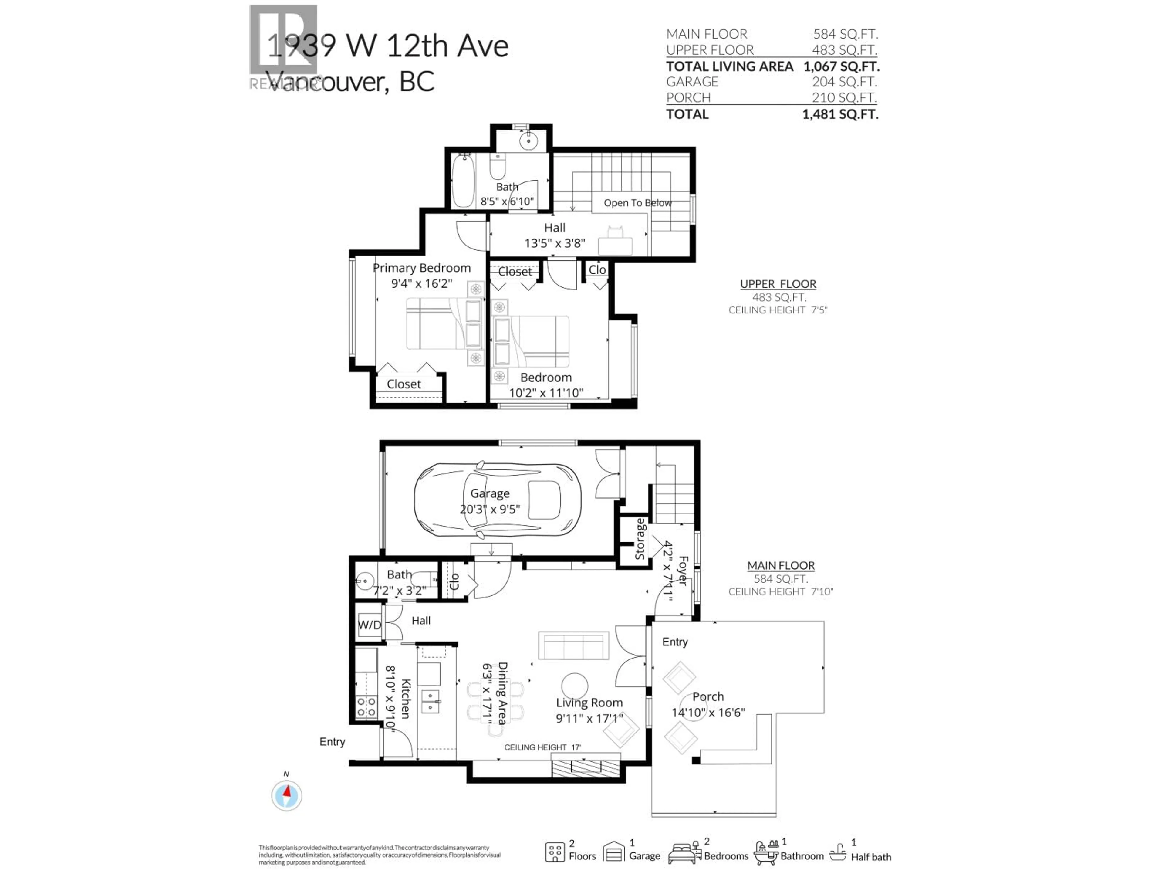 Floor plan for 1939 12TH AVENUE, Vancouver British Columbia V6J2G1