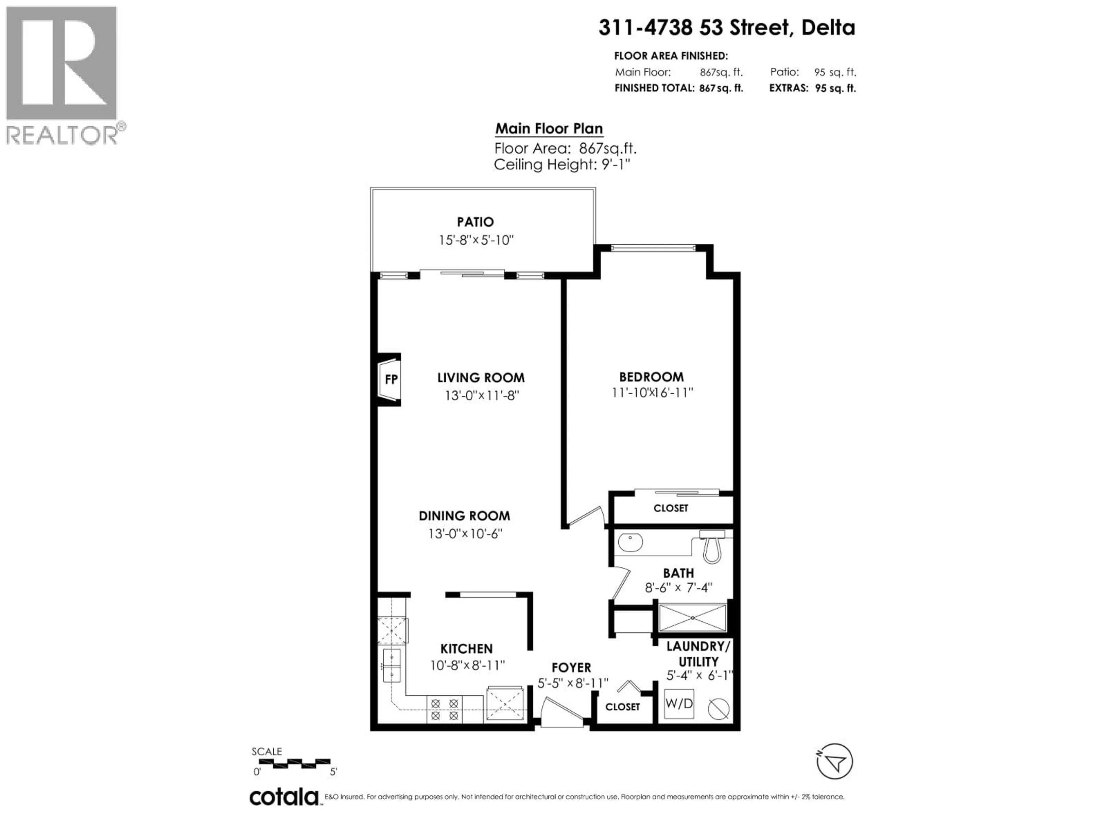 Floor plan for 311 - 4738 53 STREET, Delta British Columbia V4K2Z1