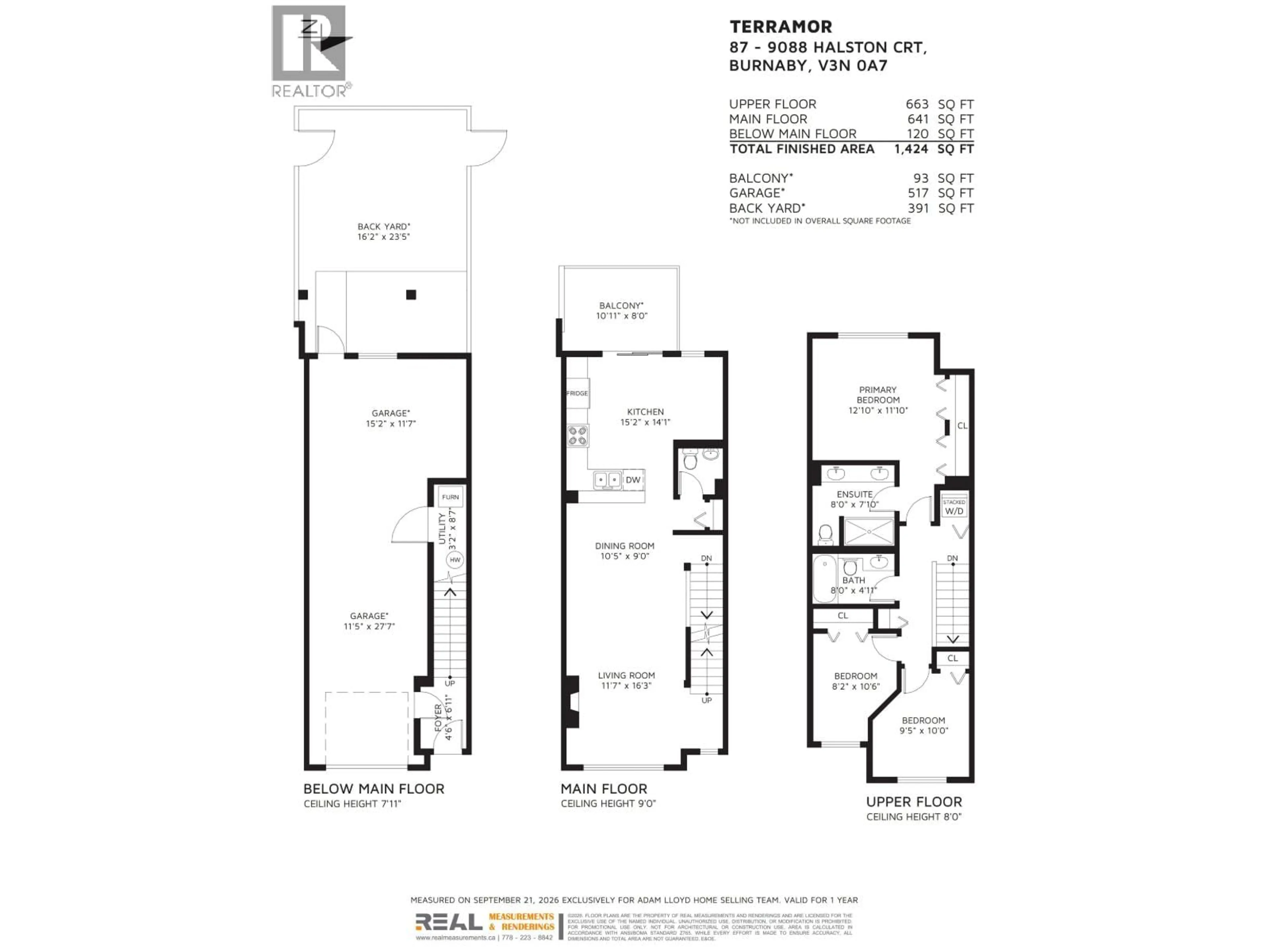 Floor plan for 87 - 9088 HALSTON COURT, Burnaby British Columbia V3N0A7