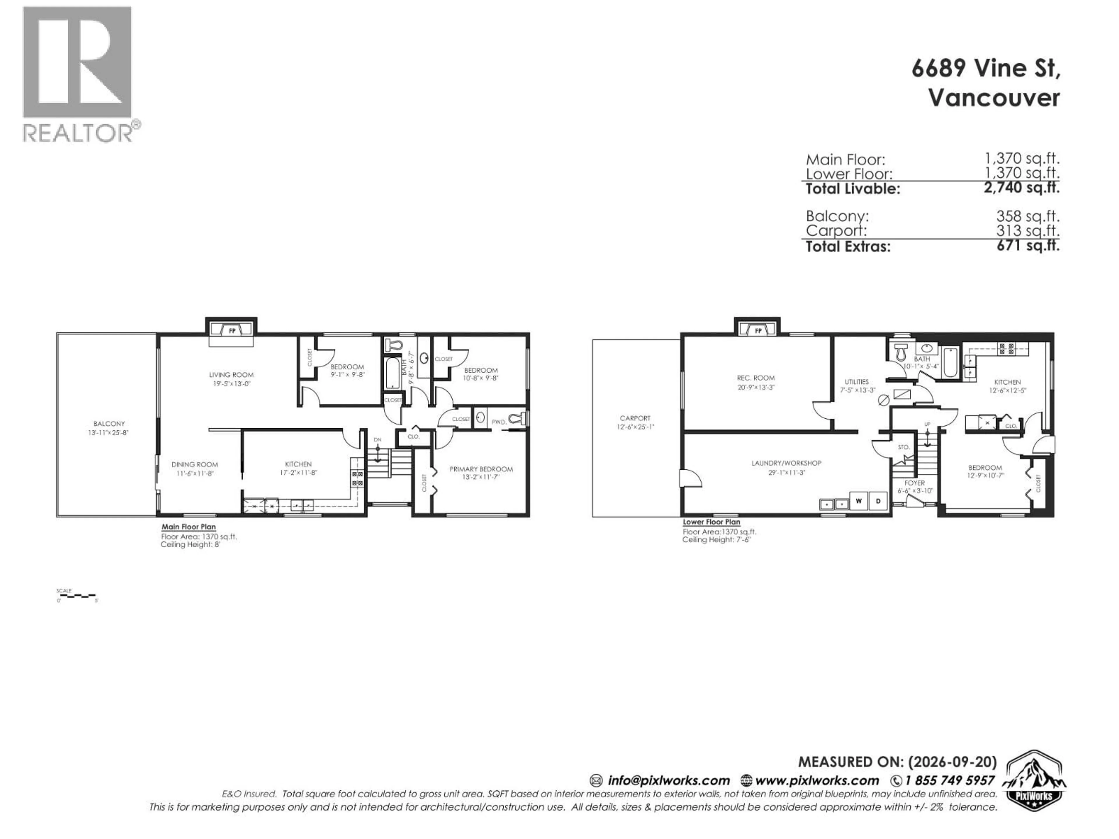 Floor plan for 6689 VINE STREET, Vancouver British Columbia V6P5W6