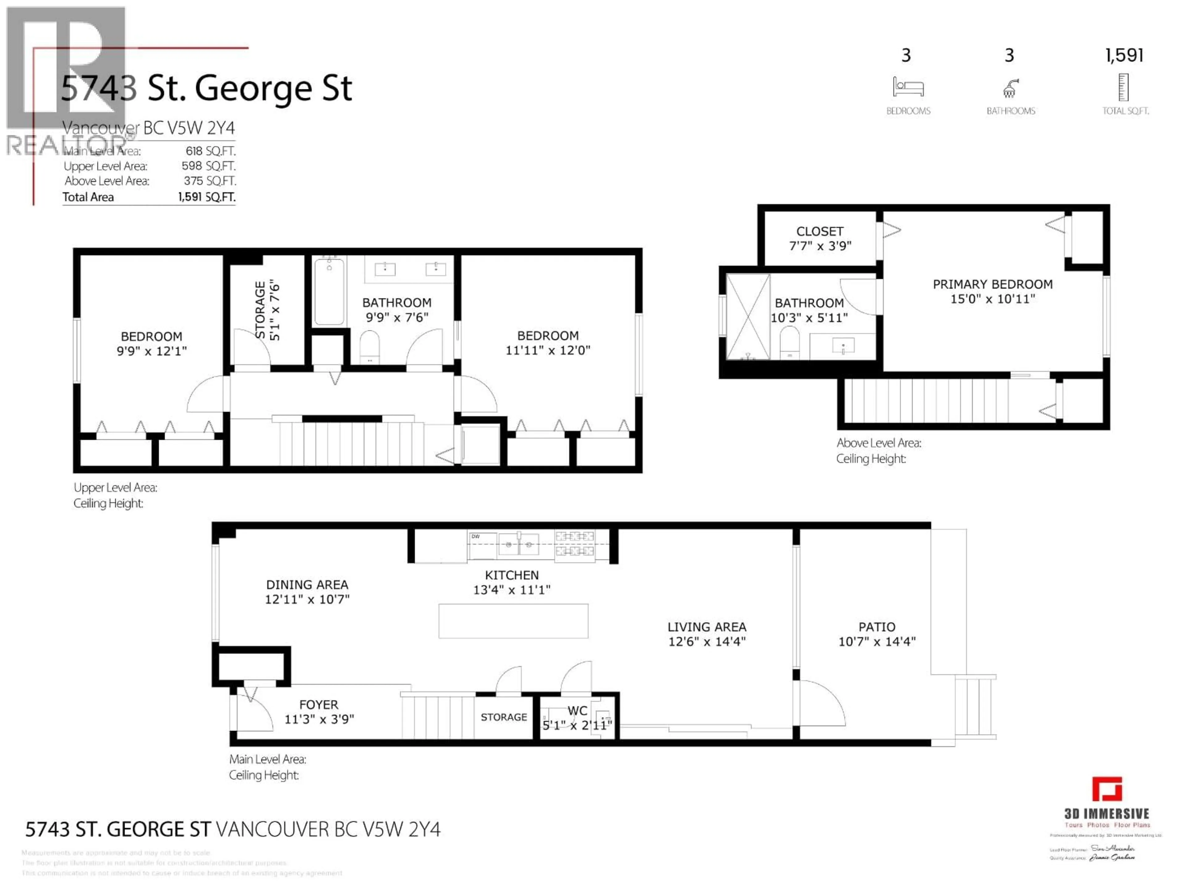 Floor plan for 5743 ST GEORGE STREET, Vancouver British Columbia V5W2Y4