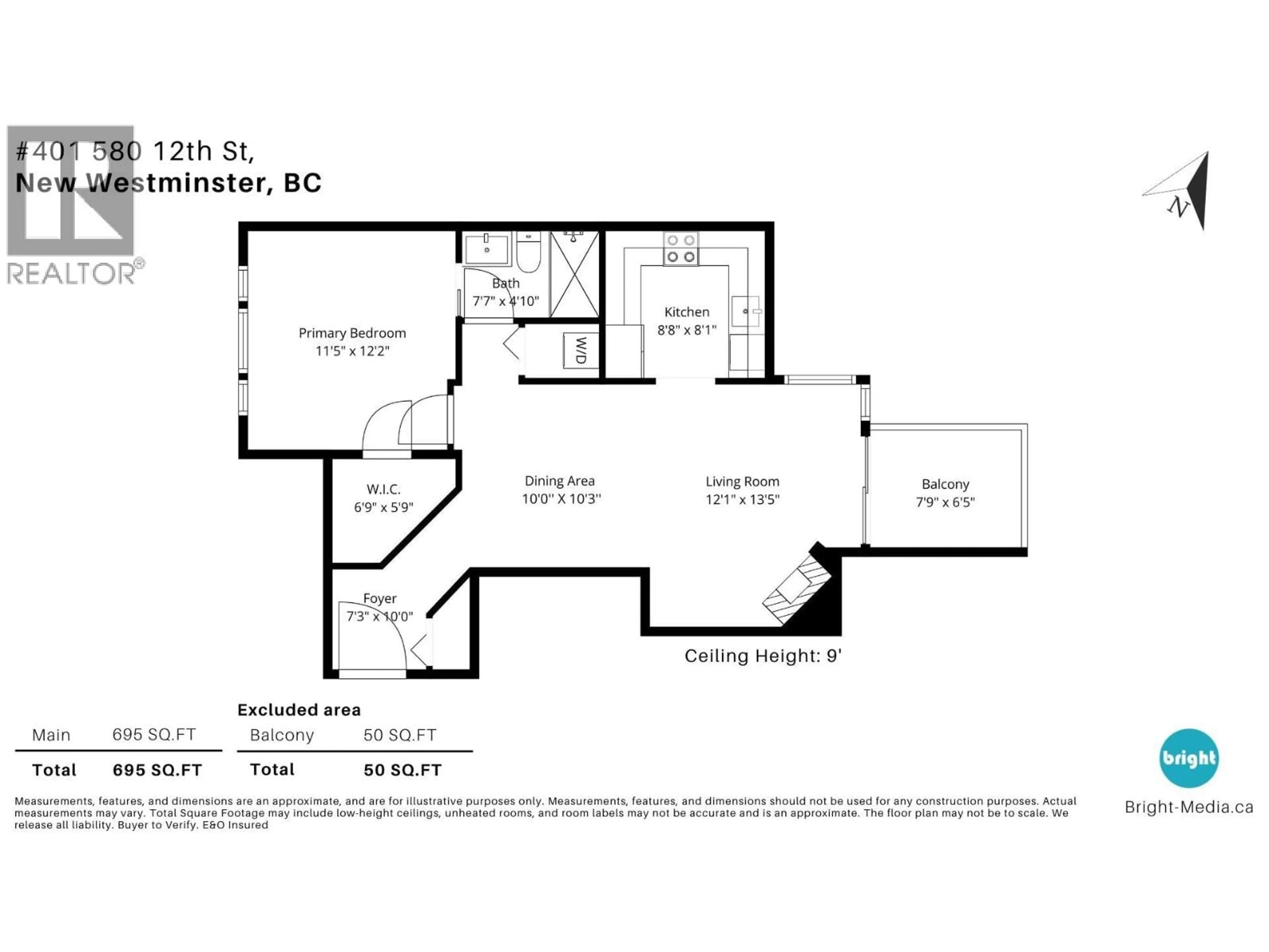 Floor plan for 401 - 580 TWELFTH STREET, New Westminster British Columbia V3M4H9