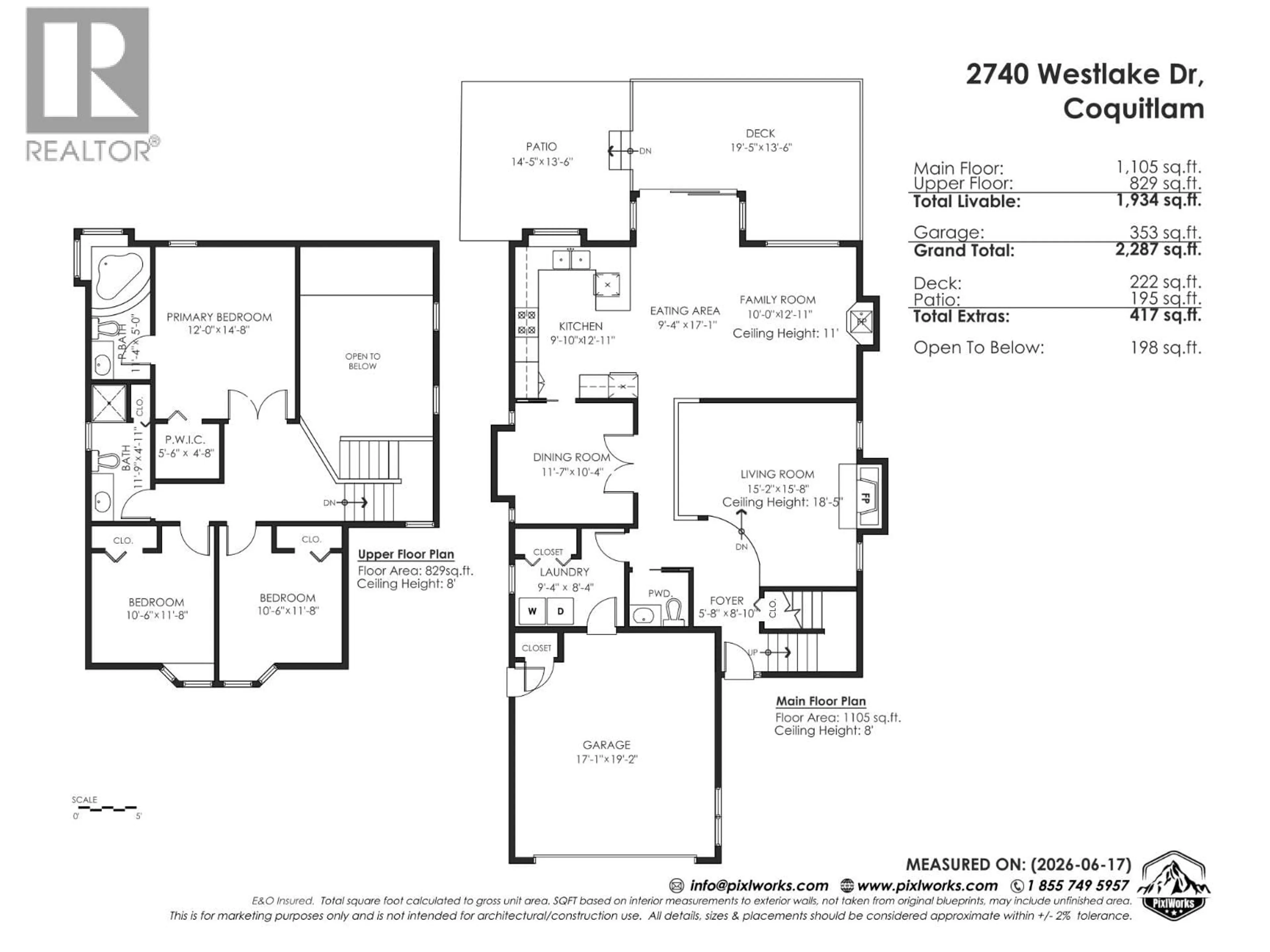 Floor plan for 2740 WESTLAKE DRIVE, Coquitlam British Columbia V3C5J7