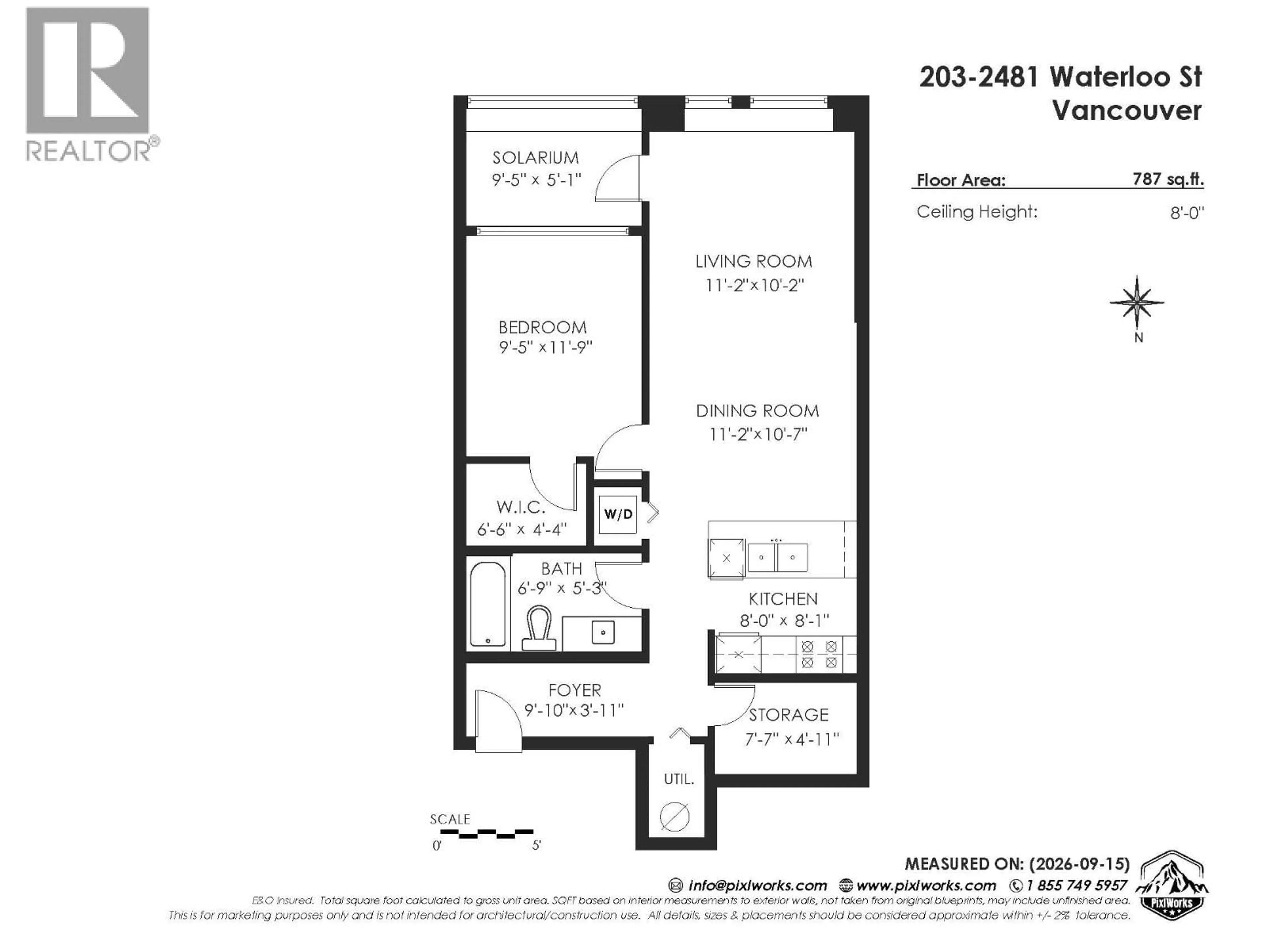 Floor plan for 203 - 2481 WATERLOO STREET, Vancouver British Columbia V6R3H4