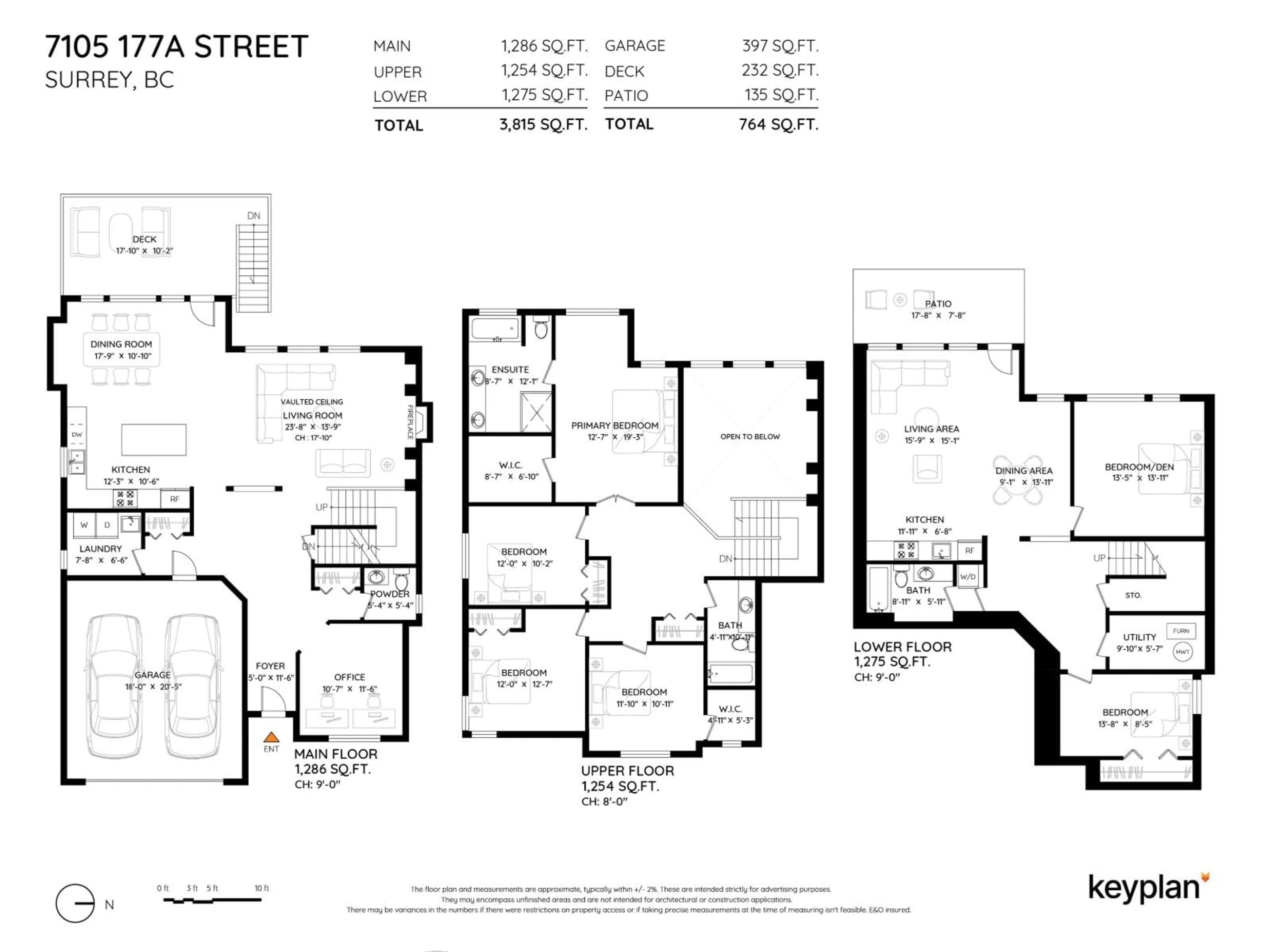 Floor plan for 7105 177A STREET, Surrey British Columbia V3S7V3