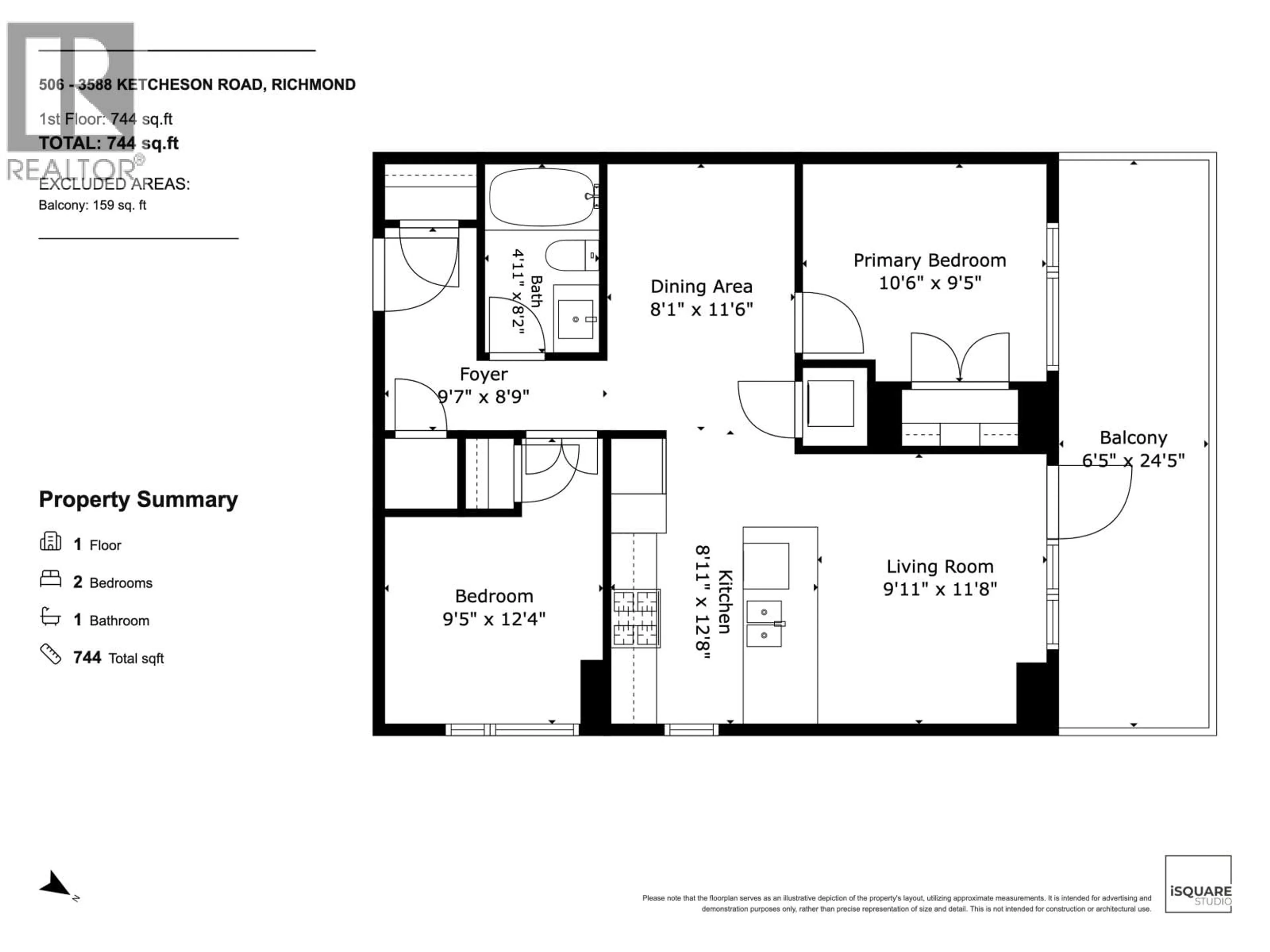 Floor plan for 506 - 3588 KETCHESON ROAD, Richmond British Columbia V6X1K2