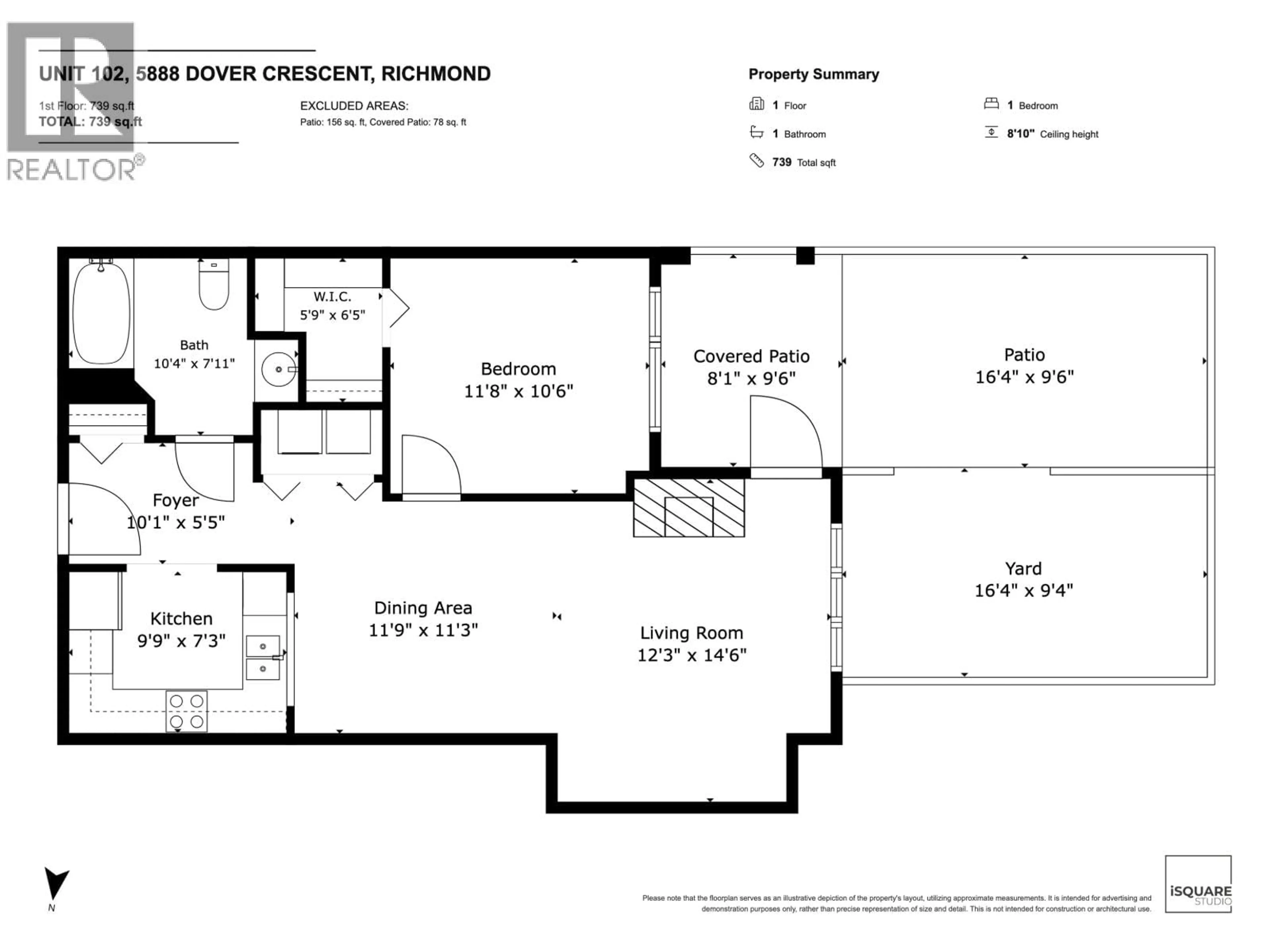 Floor plan for 102 - 5888 DOVER CRESCENT, Richmond British Columbia V7C5R9