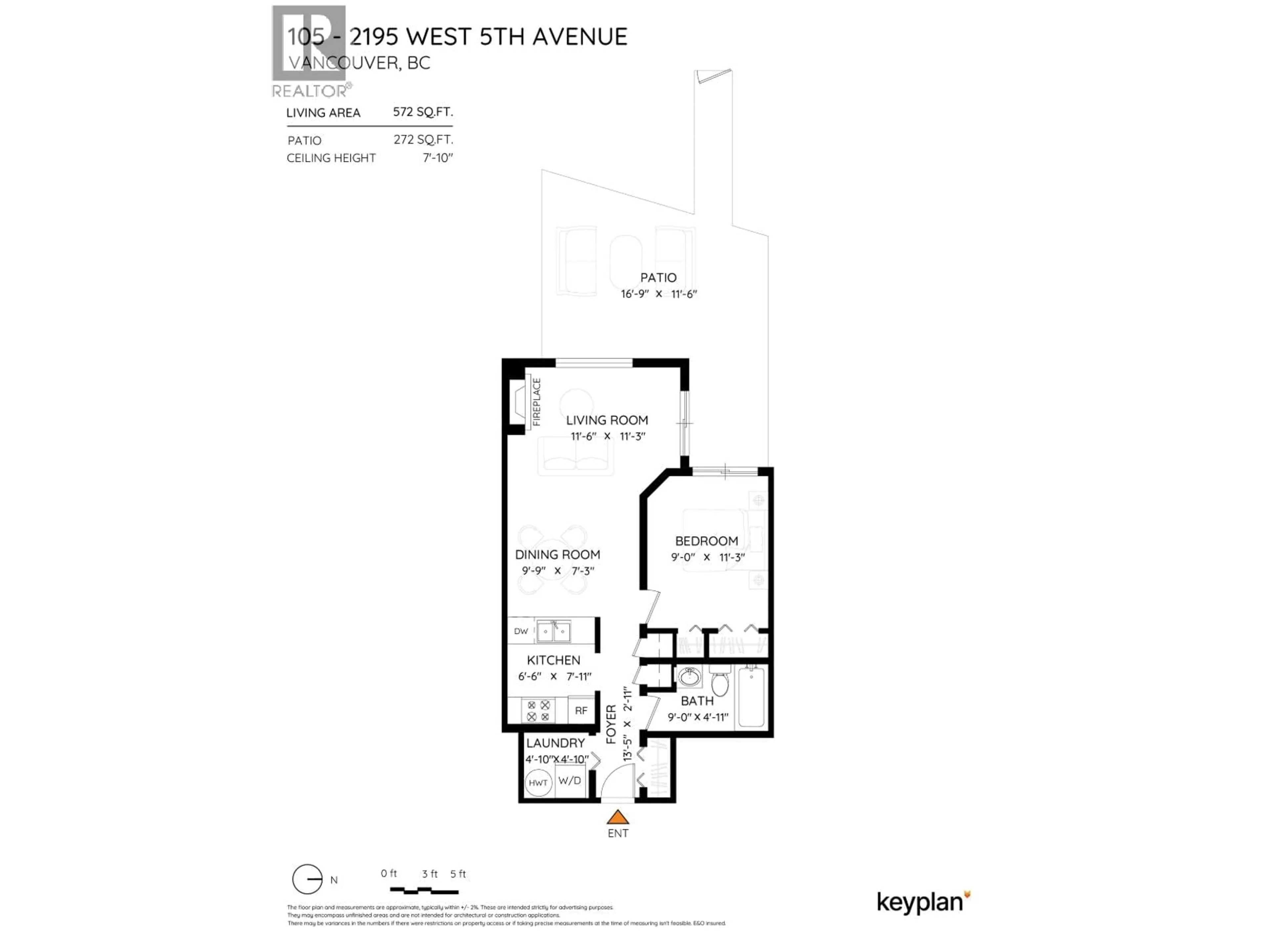 Floor plan for 105 - 2195 5TH AVENUE, Vancouver British Columbia V6K1S1