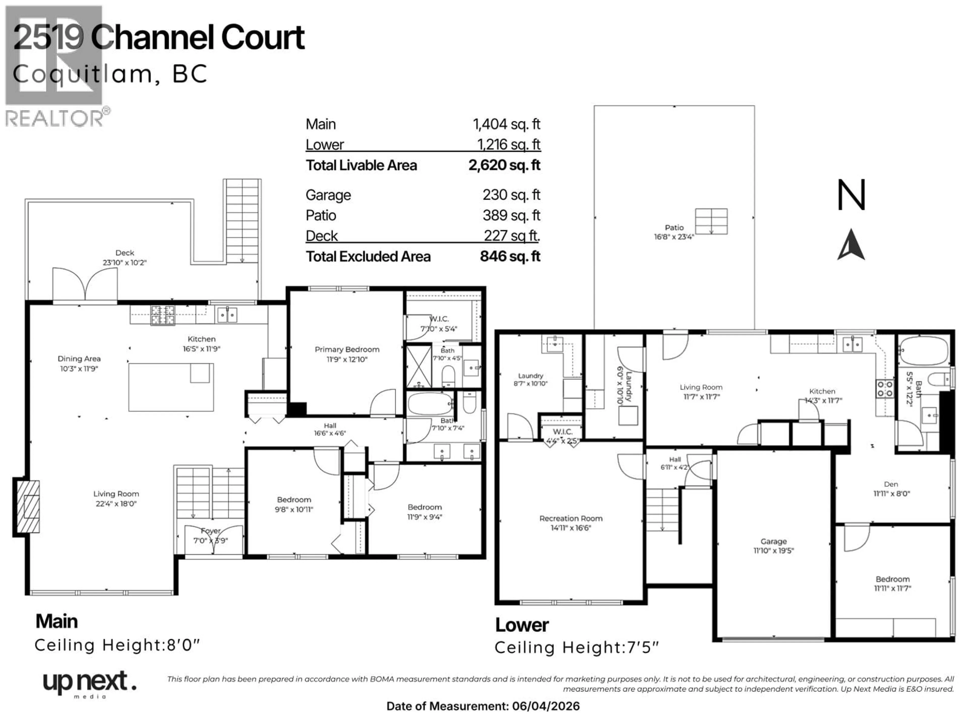 Floor plan for 2519 CHANNEL COURT, Coquitlam British Columbia V3H3E5