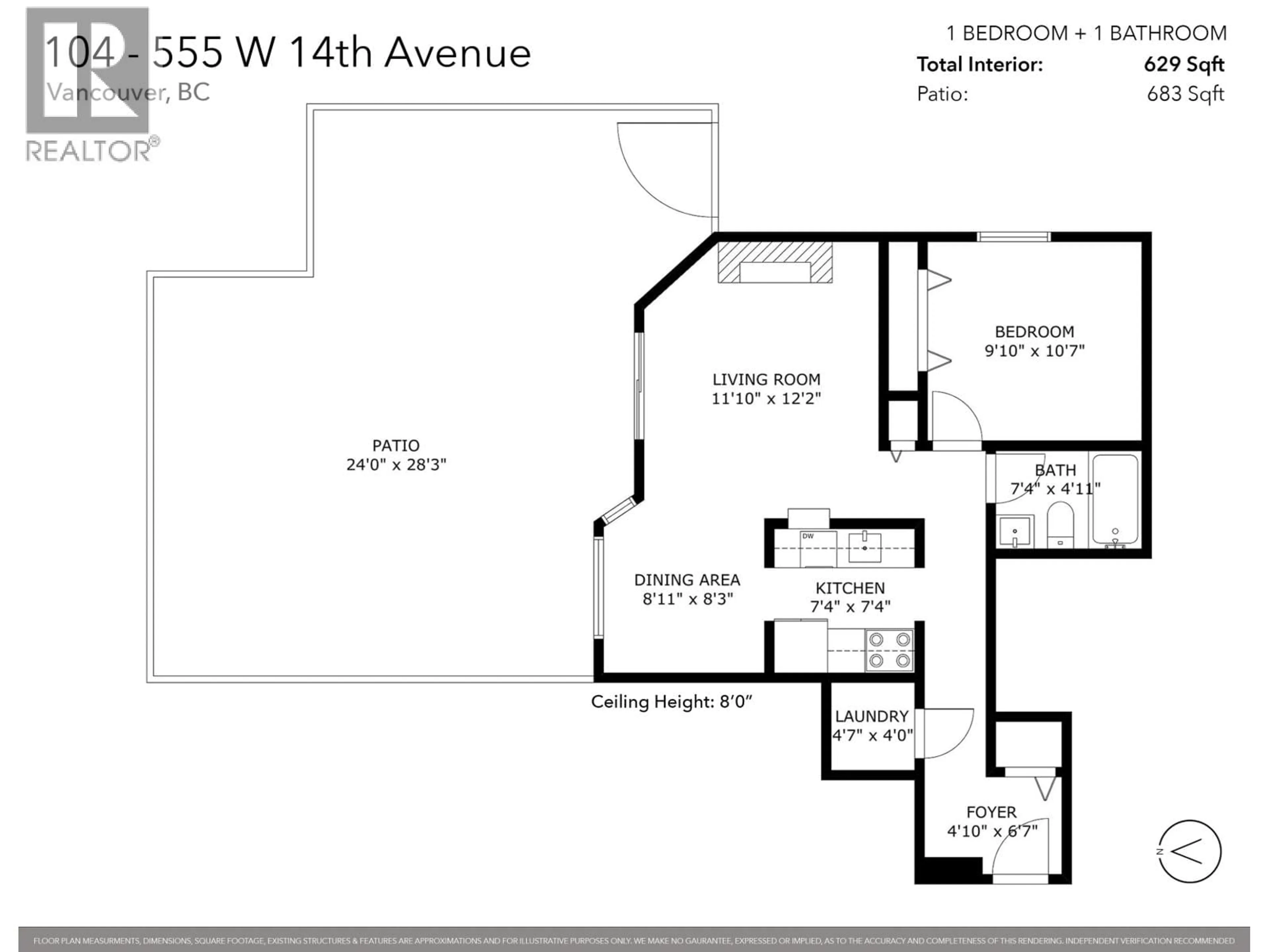 Floor plan for 104 - 555 14TH AVENUE, Vancouver British Columbia V5Z4G8