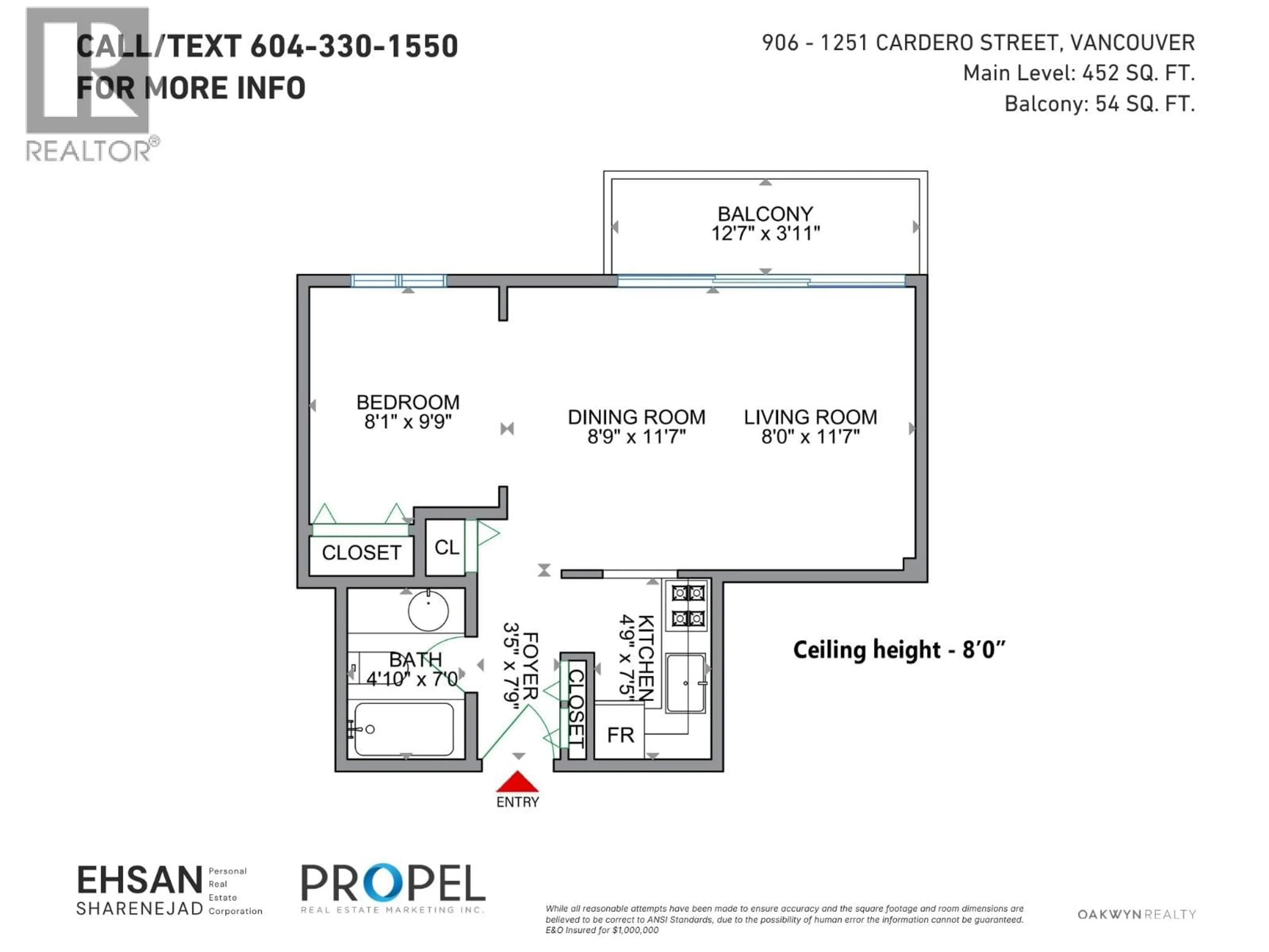 Floor plan for 906 - 1251 CARDERO STREET, Vancouver British Columbia V6G2H9