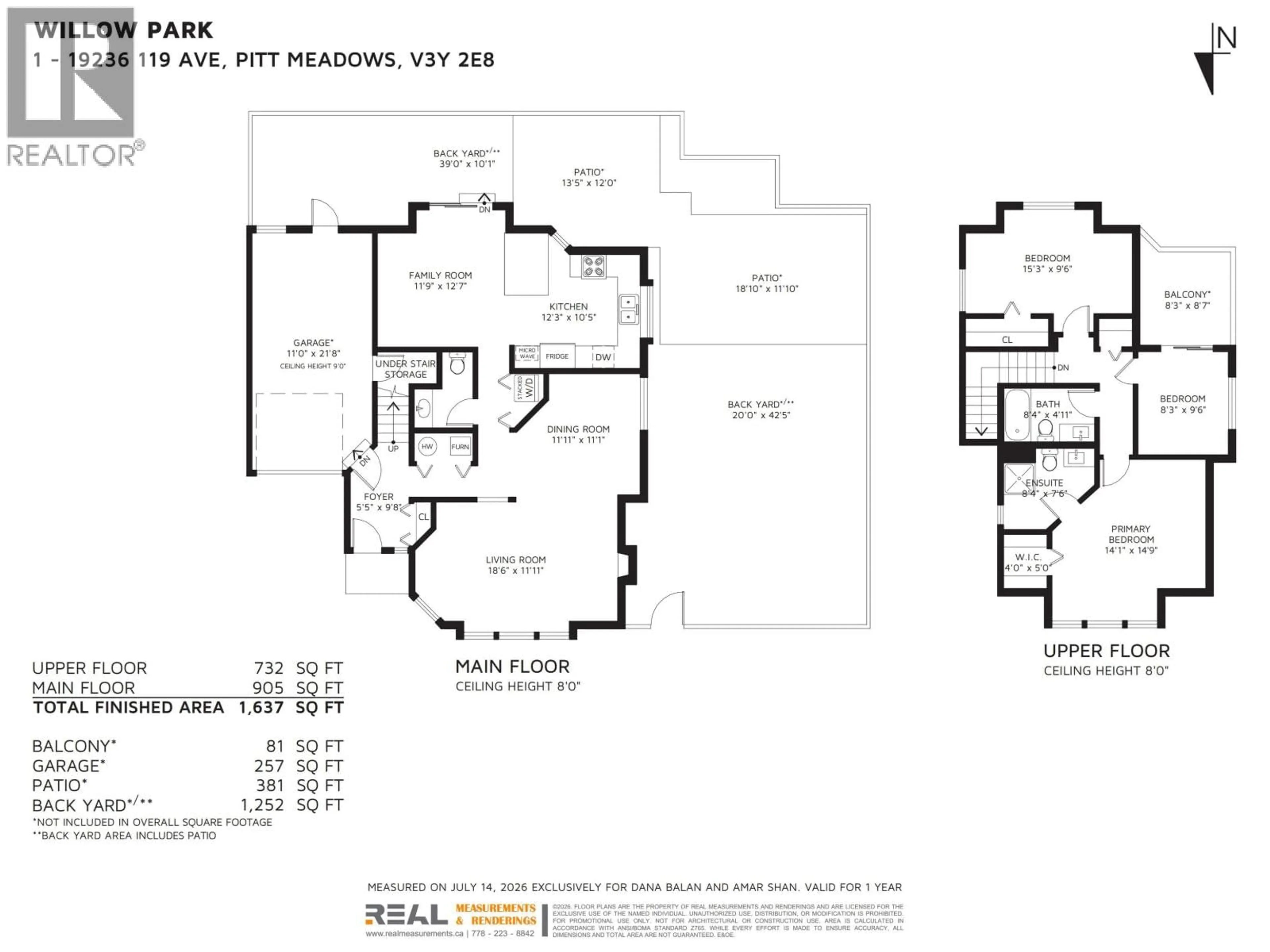 Floor plan for 1 - 19236 119 AVENUE, Pitt Meadows British Columbia V3Y2E8
