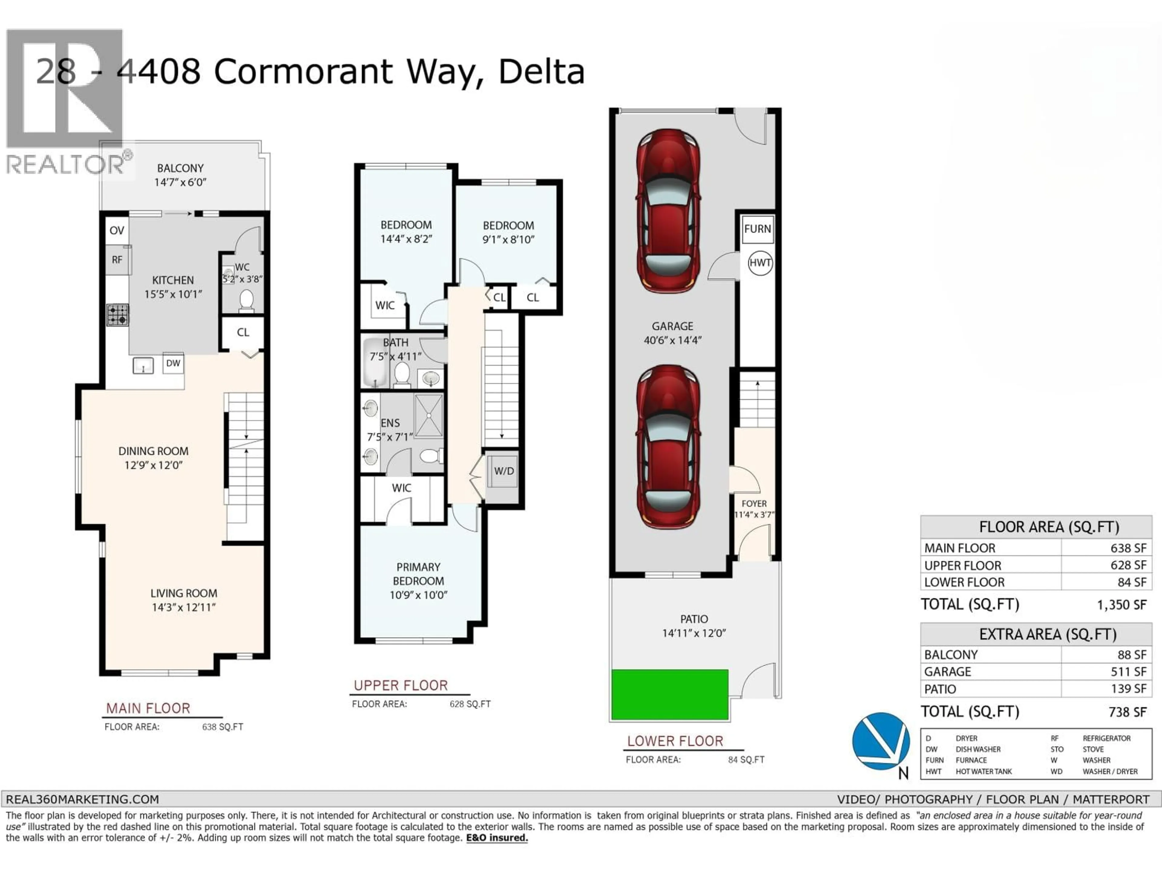 Floor plan for 28 - 4408 CORMORANT WAY, Tsawwassen British Columbia V4M0E9