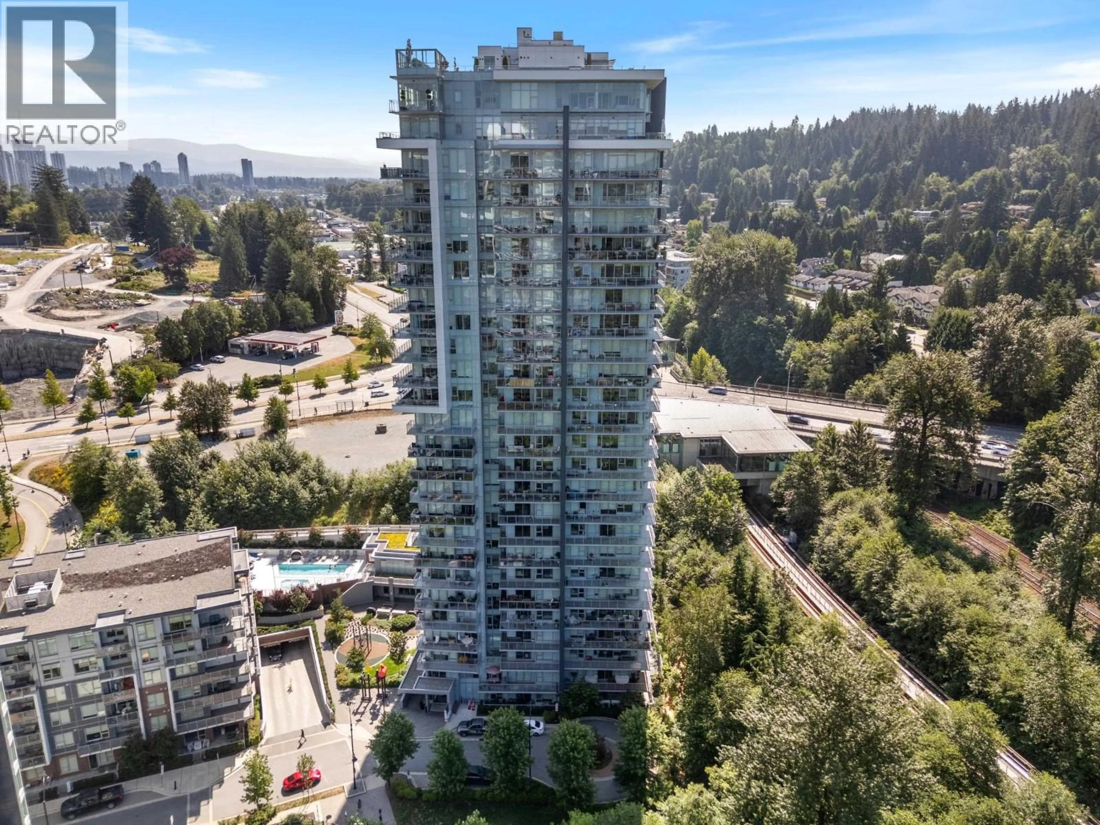 A pic from outside/outdoor area/front of a property/back of a property/a pic from drone, city buildings view from balcony for 1207 - 308 MORRISSEY ROAD, Port Moody British Columbia V3H0M2