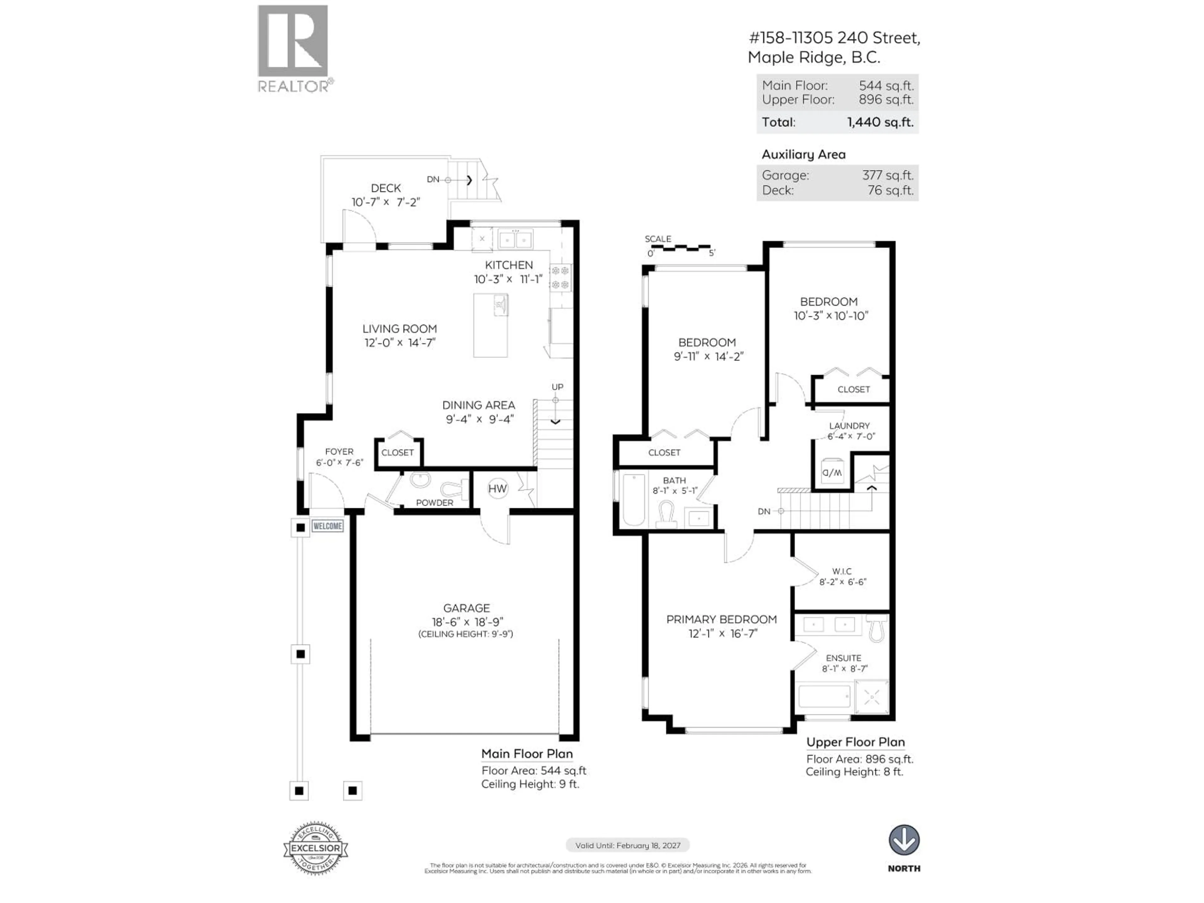 Floor plan for 158 - 11305 240 STREET, Maple Ridge British Columbia V2W0J1