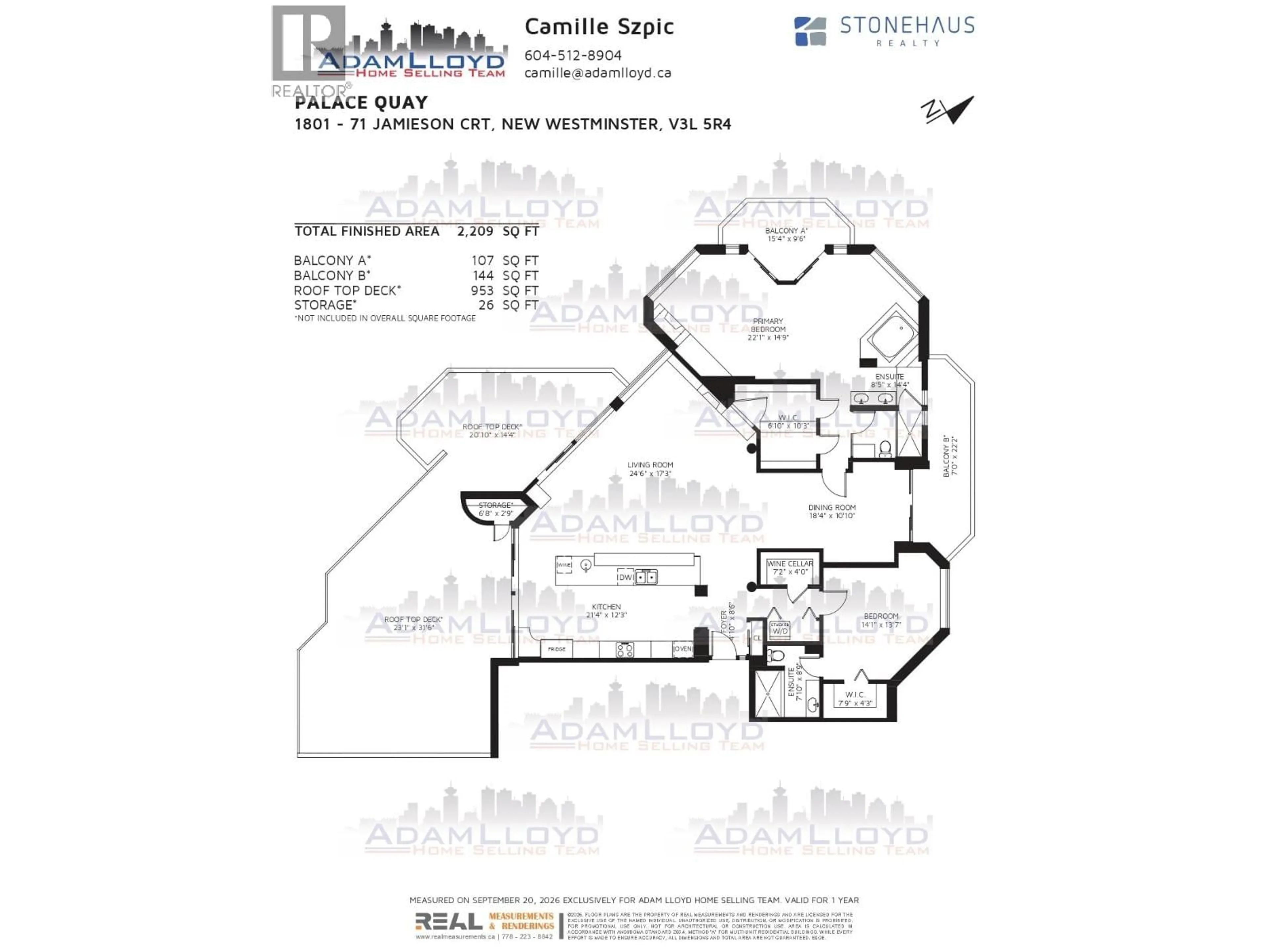 Floor plan for 1801 - 71 JAMIESON COURT, New Westminster British Columbia V3L5R4