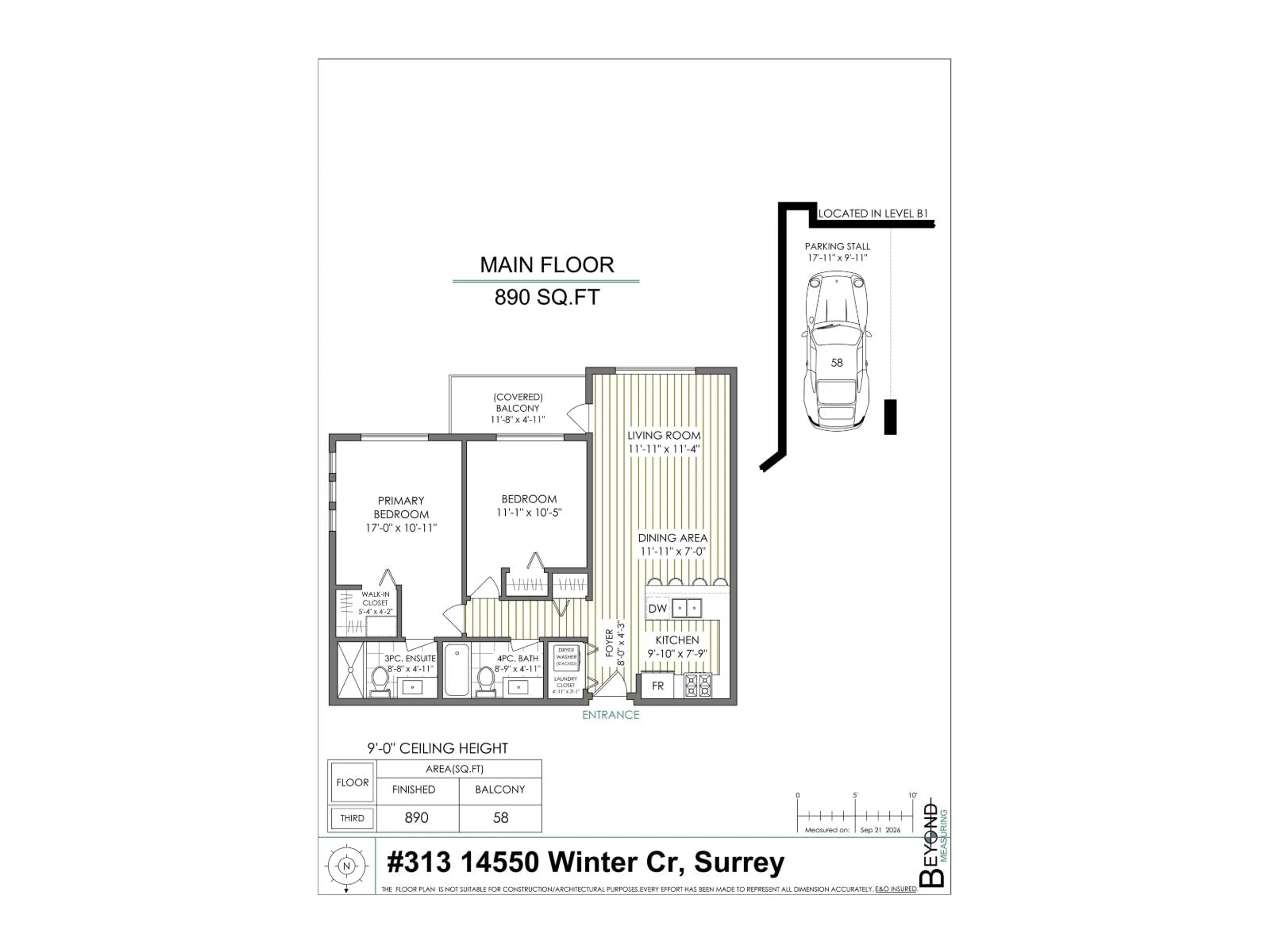 Floor plan for 313 - 14550 WINTER CRESCENT, Surrey British Columbia V4P0G4