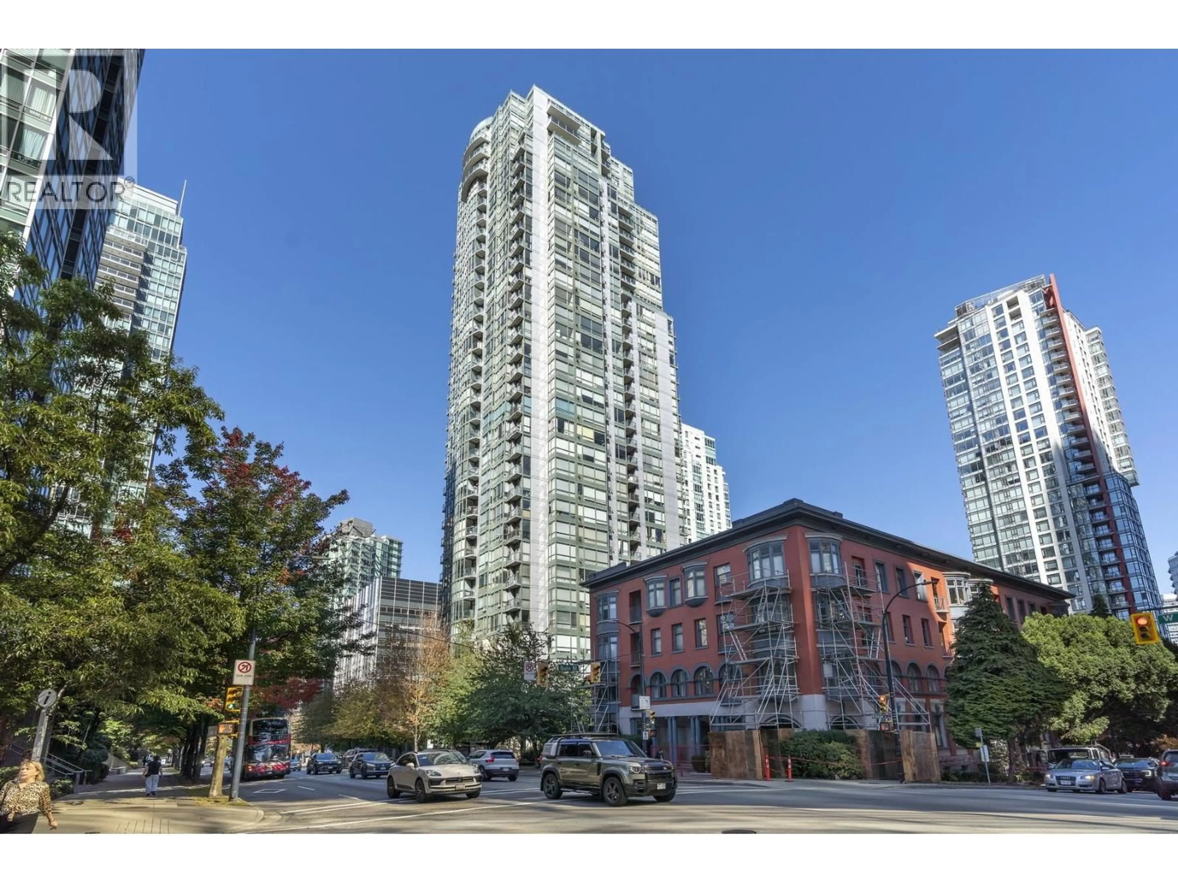 Patio, city buildings view from balcony for 607 - 1239 GEORGIA STREET, Vancouver British Columbia V6E4R8