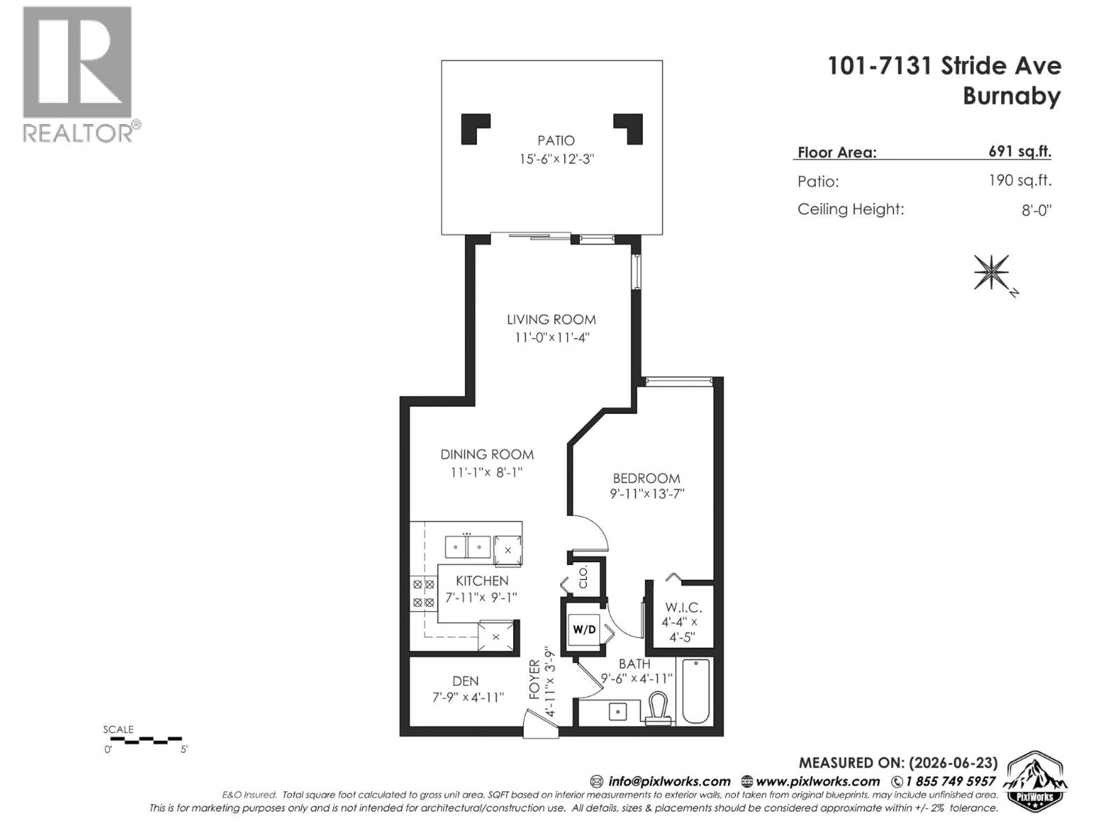Floor plan for 101 - 7131 STRIDE AVENUE, Burnaby British Columbia V3N0E3