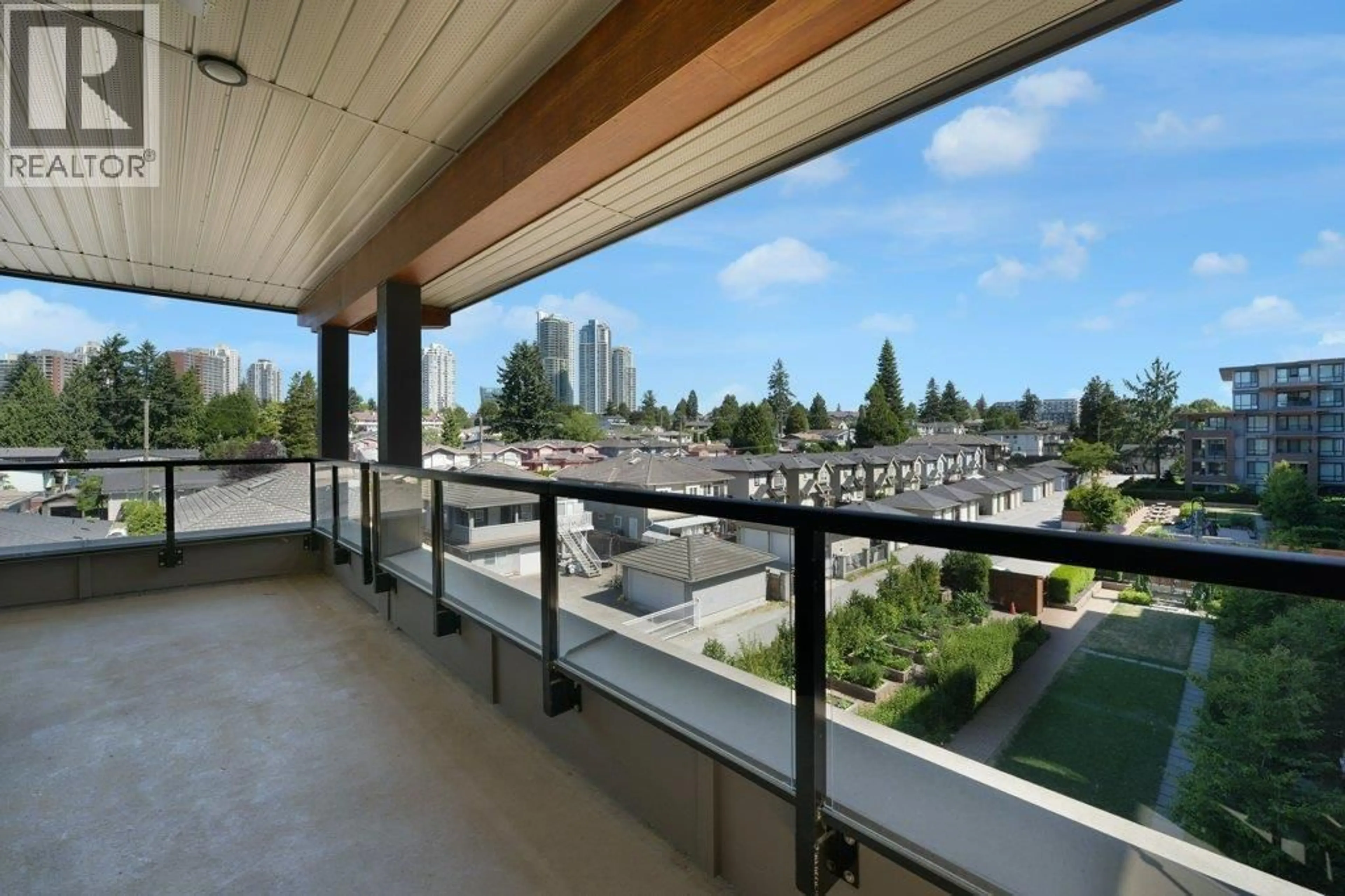 Balcony in the apartment, city buildings view from balcony for 421 - 7588 16TH STREET, Burnaby British Columbia V3N0H8