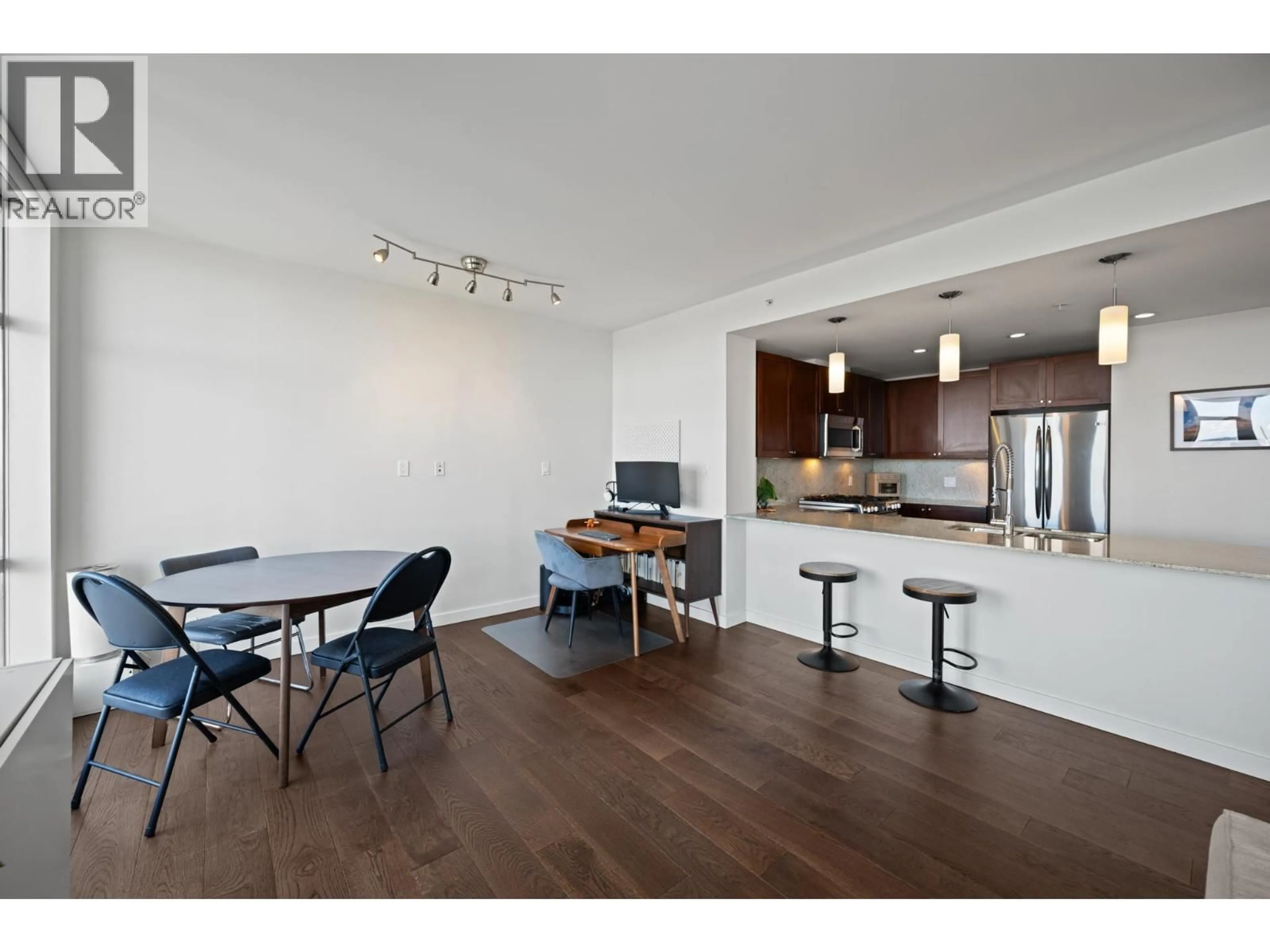 Open concept kitchen, wood/laminate floor for 2603 - 280 ROSS DRIVE, New Westminster British Columbia V3L0C2