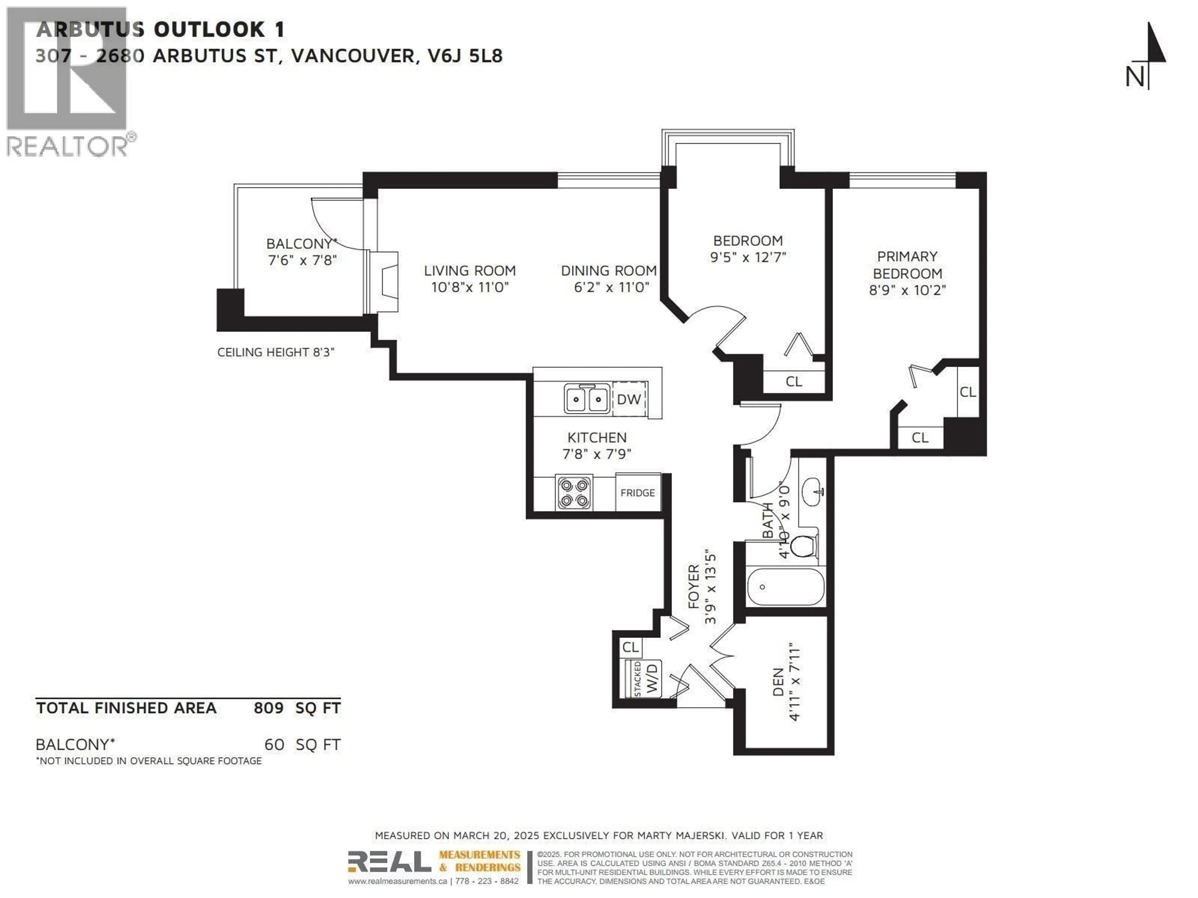 Floor plan for 307 - 2680 ARBUTUS STREET, Vancouver British Columbia V6J5L8