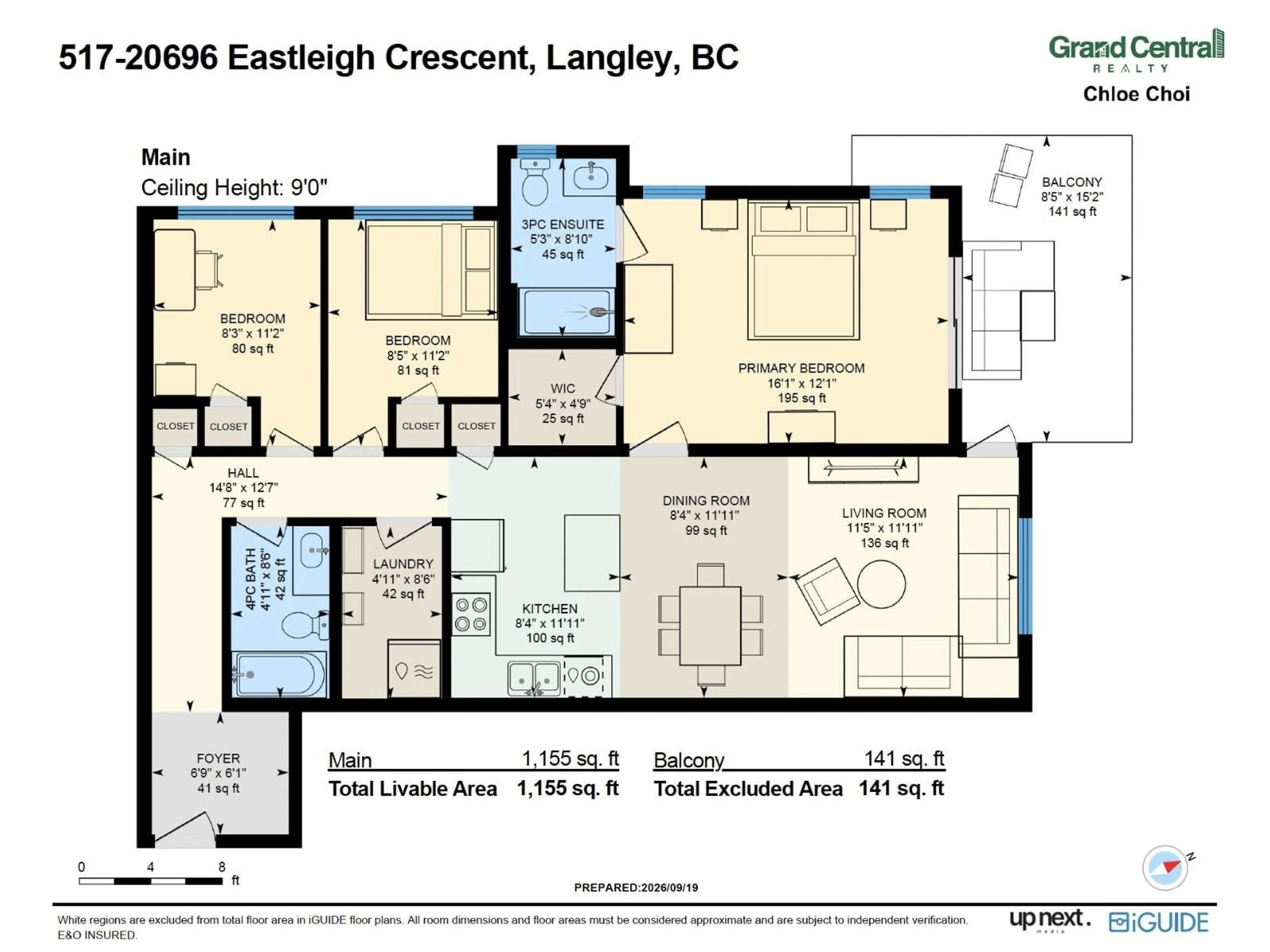 Floor plan for 517 - 20696 EASTLEIGH CRESCENT, Langley British Columbia V3A0M3