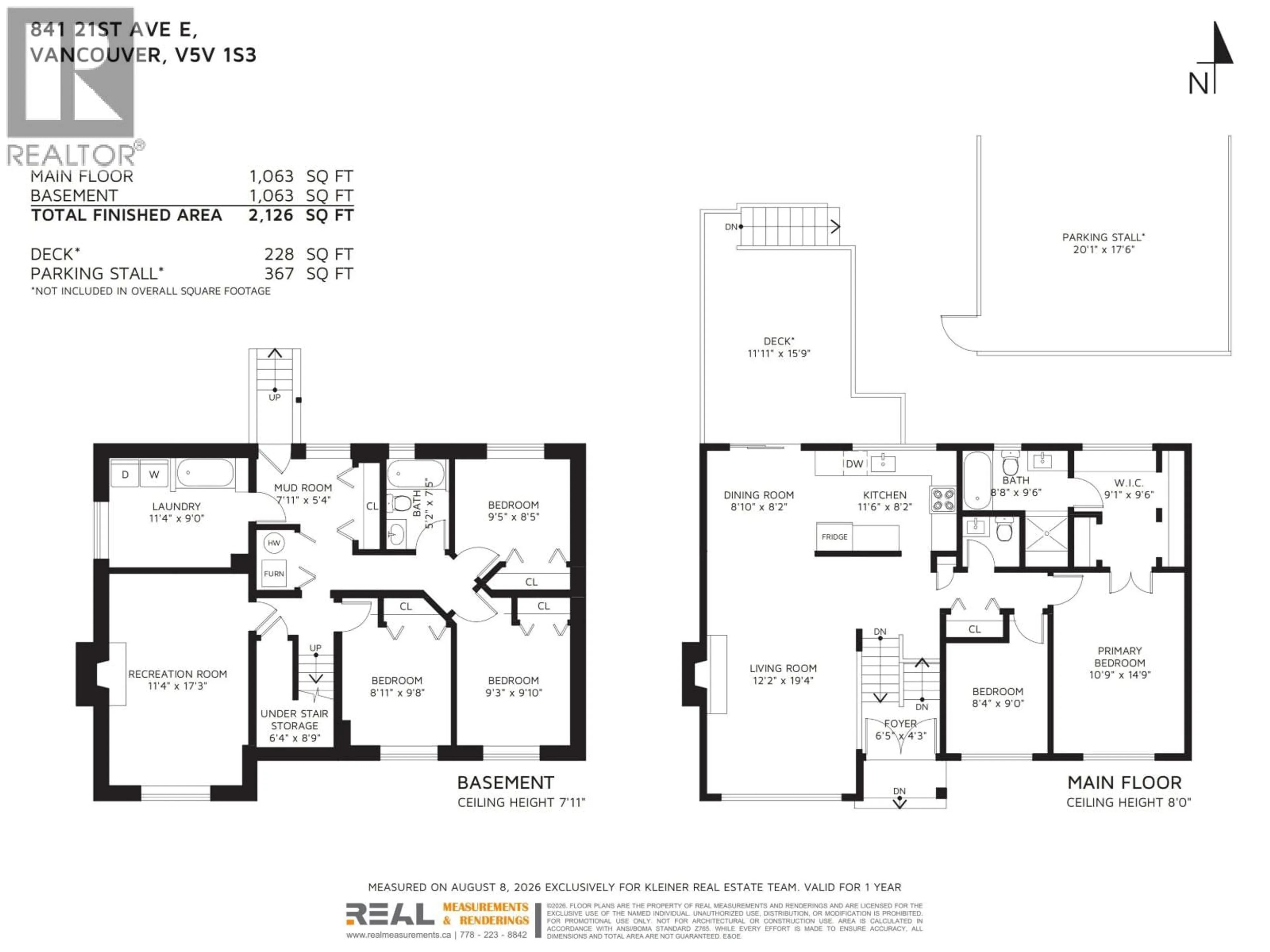 Floor plan for 841 21ST AVENUE, Vancouver British Columbia V5V1S3