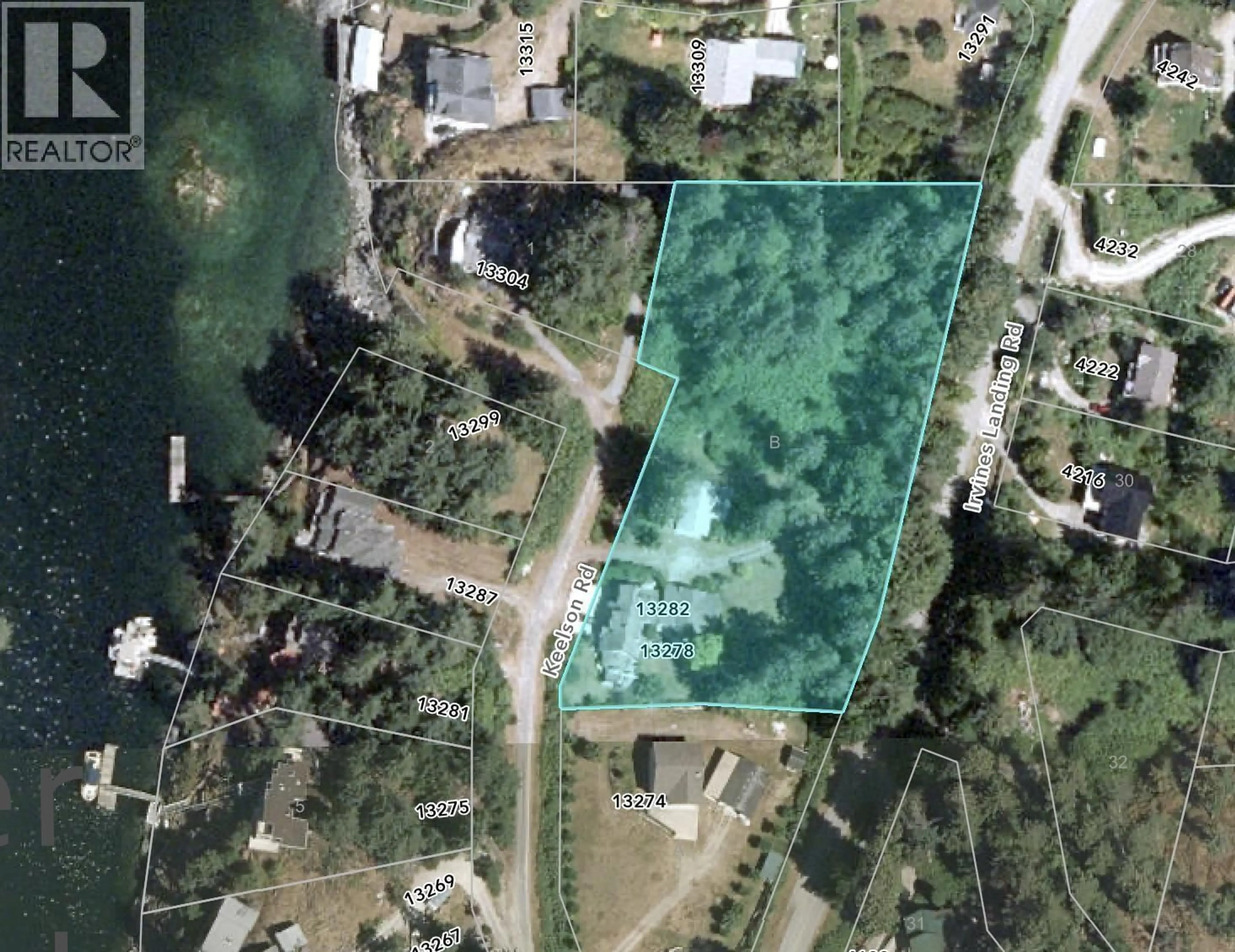 A pic from outside/outdoor area/front of a property/back of a property/a pic from drone, water/lake/river/ocean view for 13282 KEELSON ROAD, Garden Bay British Columbia V0N1S1