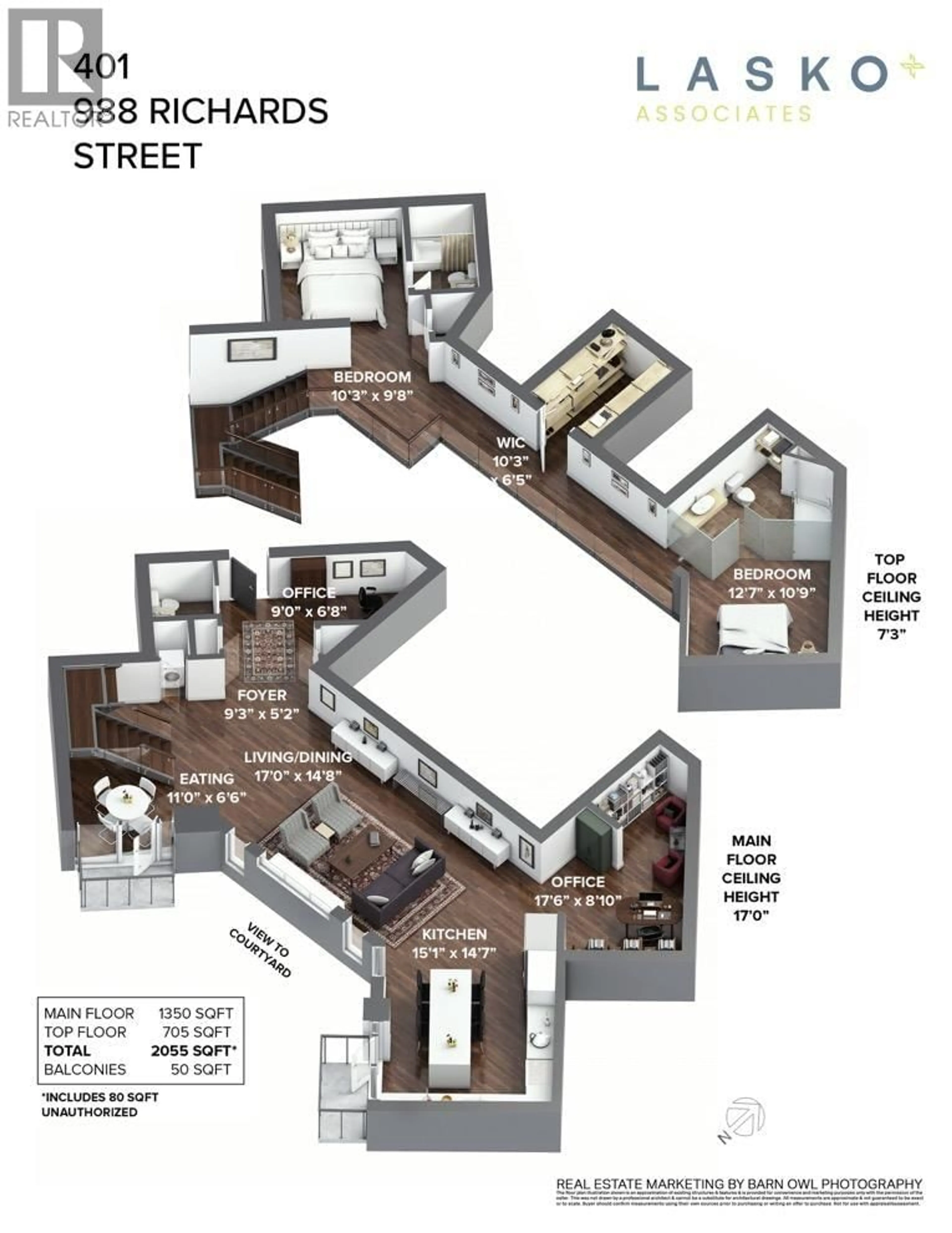 Floor plan for 401 - 988 RICHARDS STREET, Vancouver British Columbia V6B8R2