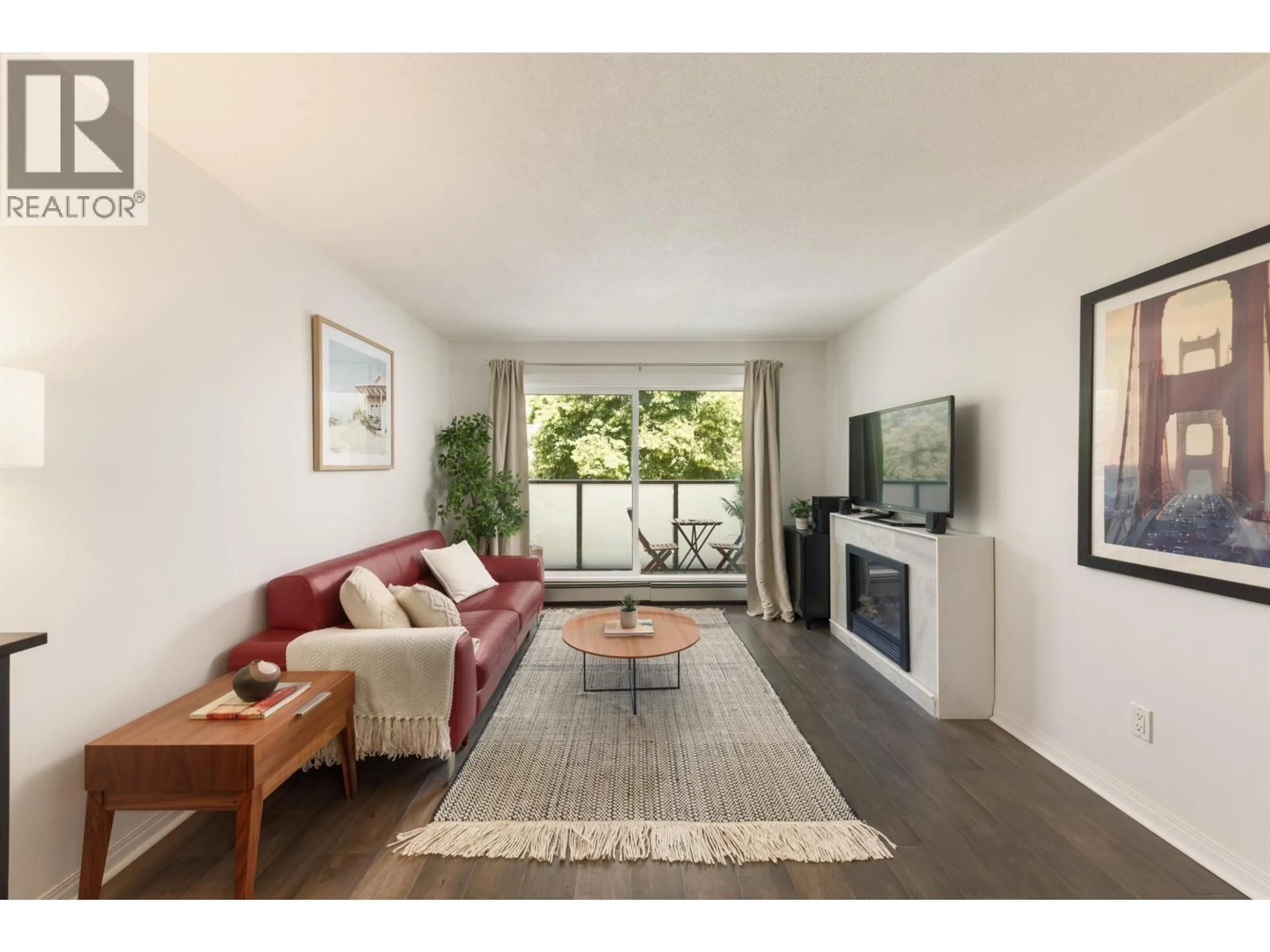 Living room with furniture, wood/laminate floor for 306 - 570 8TH AVENUE, Vancouver British Columbia V5T1S8