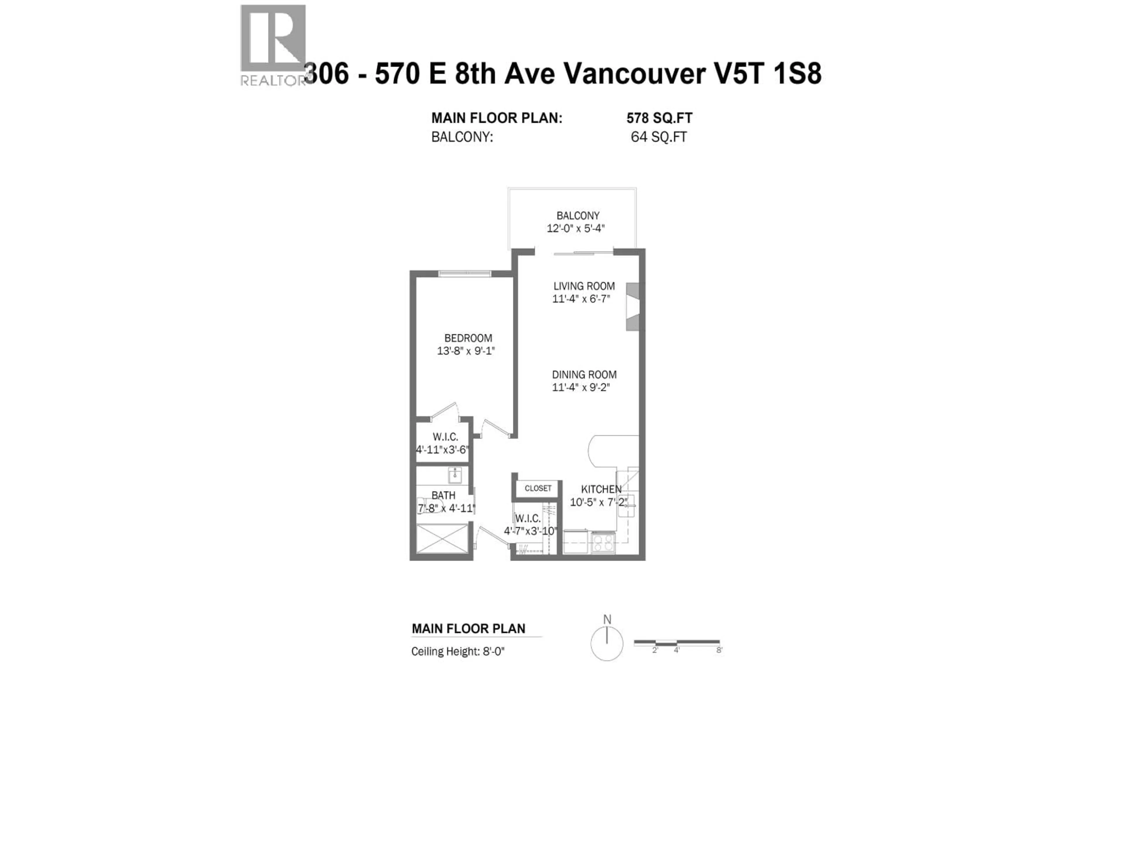 Floor plan for 306 - 570 8TH AVENUE, Vancouver British Columbia V5T1S8