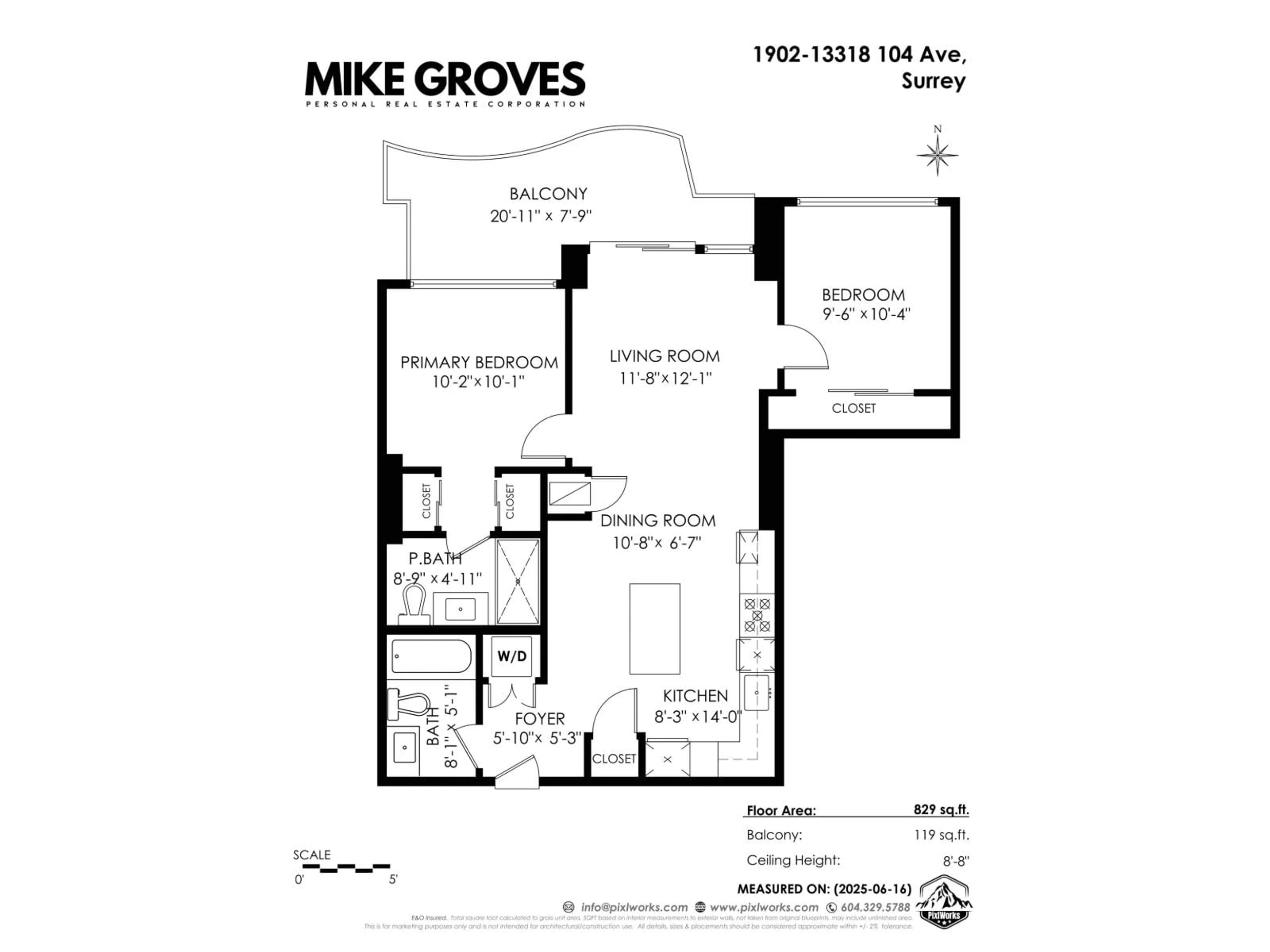 Floor plan for 1902 - 13318 104 AVENUE, Surrey British Columbia V3T0R2