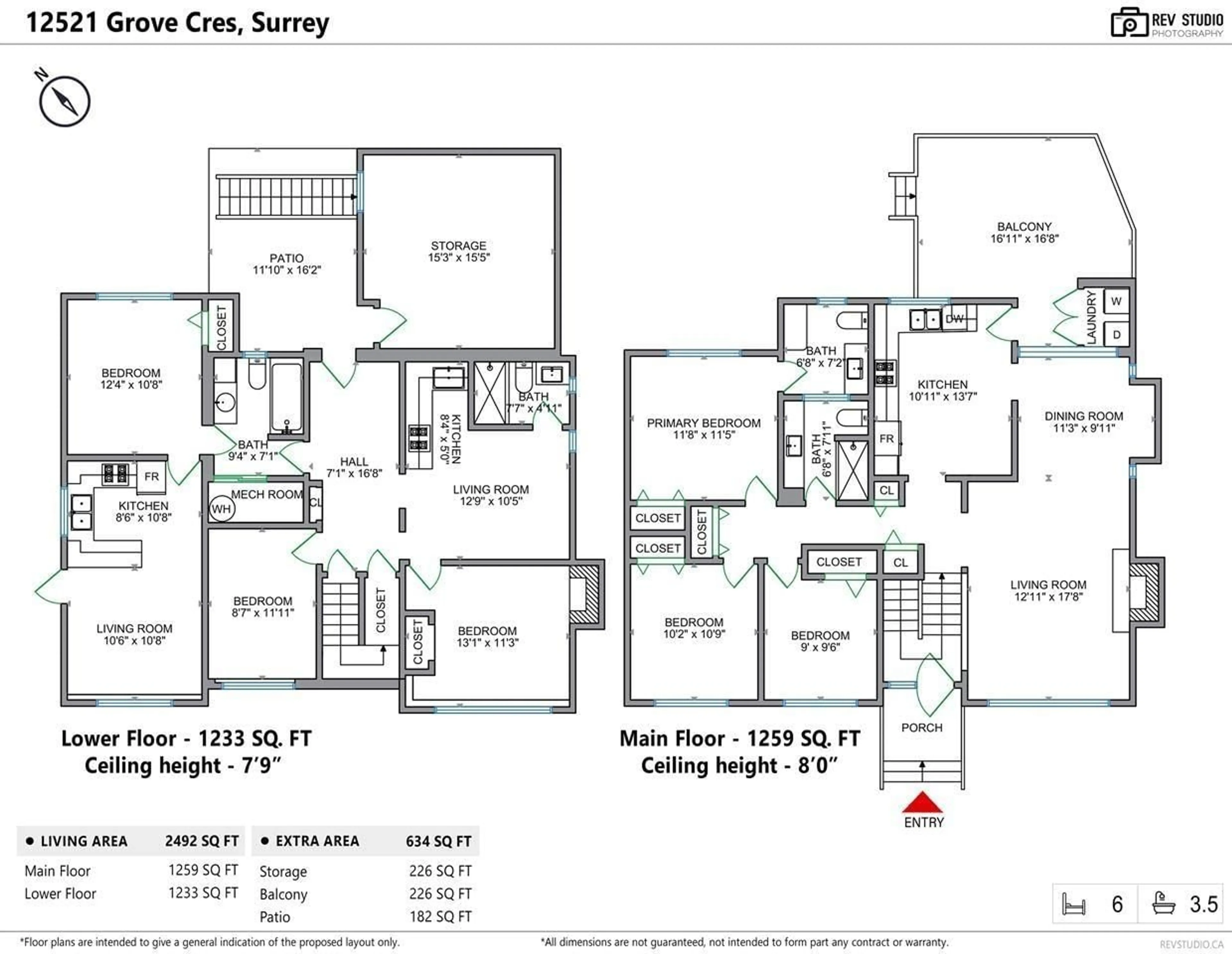 Floor plan for 12521 GROVE CRESCENT, Surrey British Columbia V3V2L6