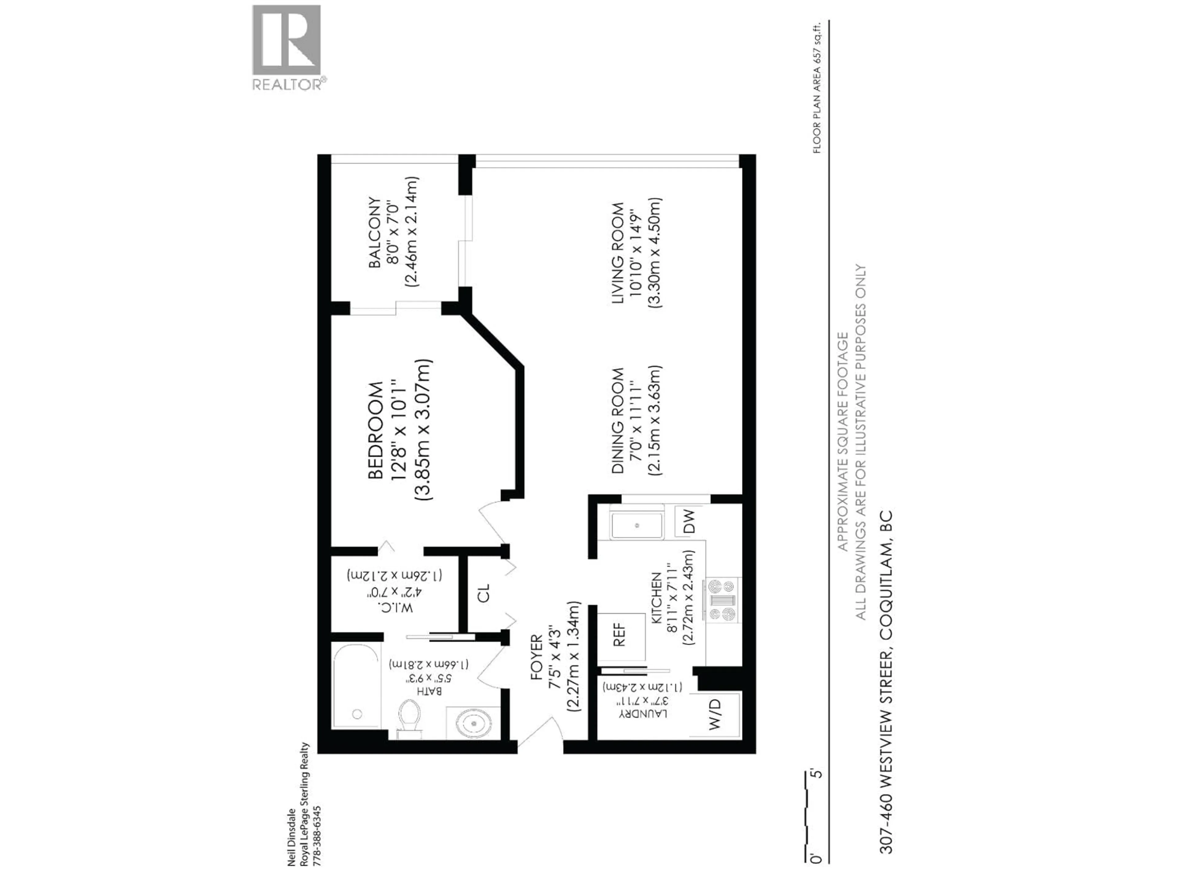 Floor plan for 307 - 460 WESTVIEW STREET, Coquitlam British Columbia V3K6C9