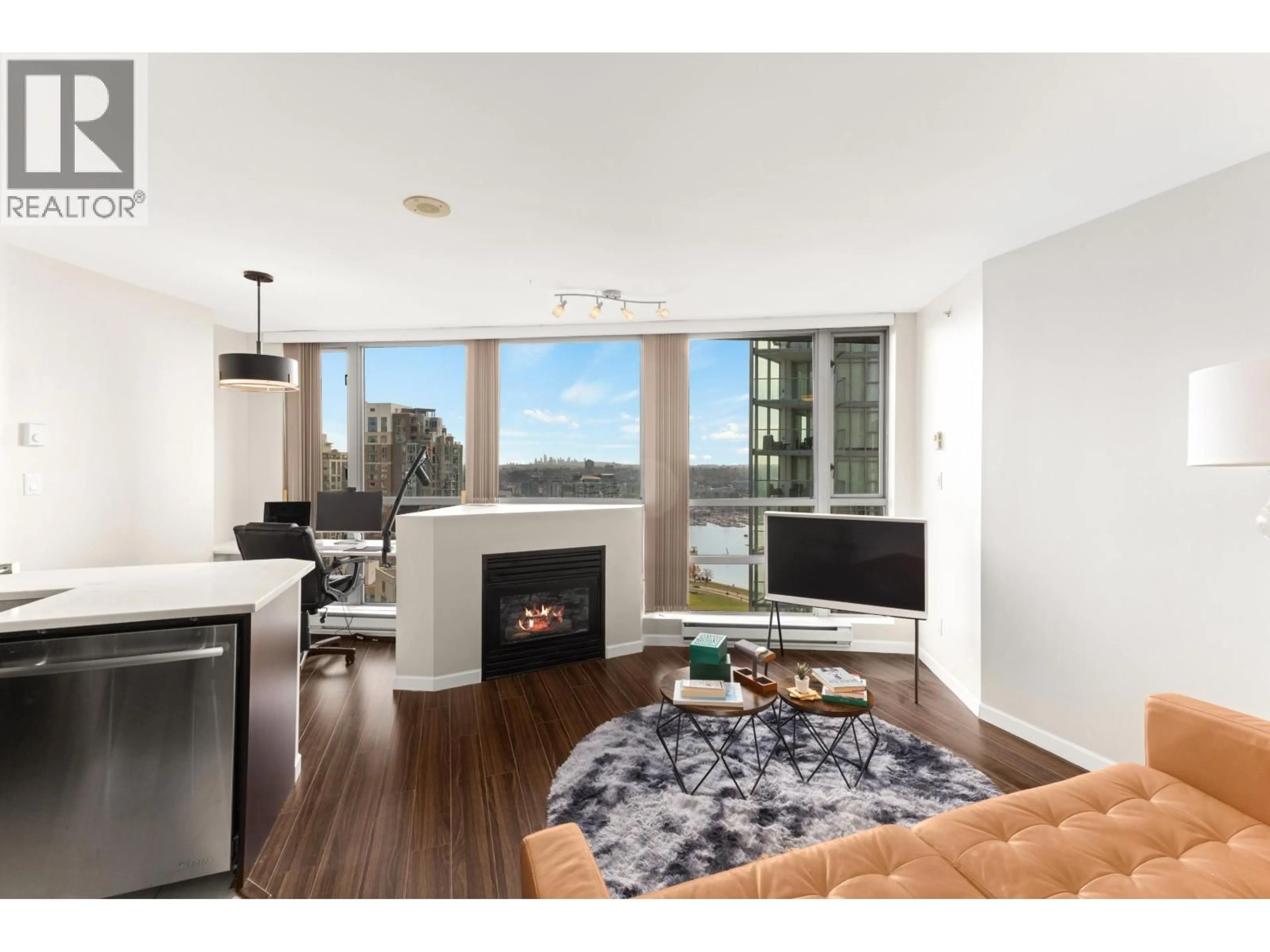 Living room with furniture, wood/laminate floor for 2410 - 501 PACIFIC STREET, Vancouver British Columbia V6Z2X6