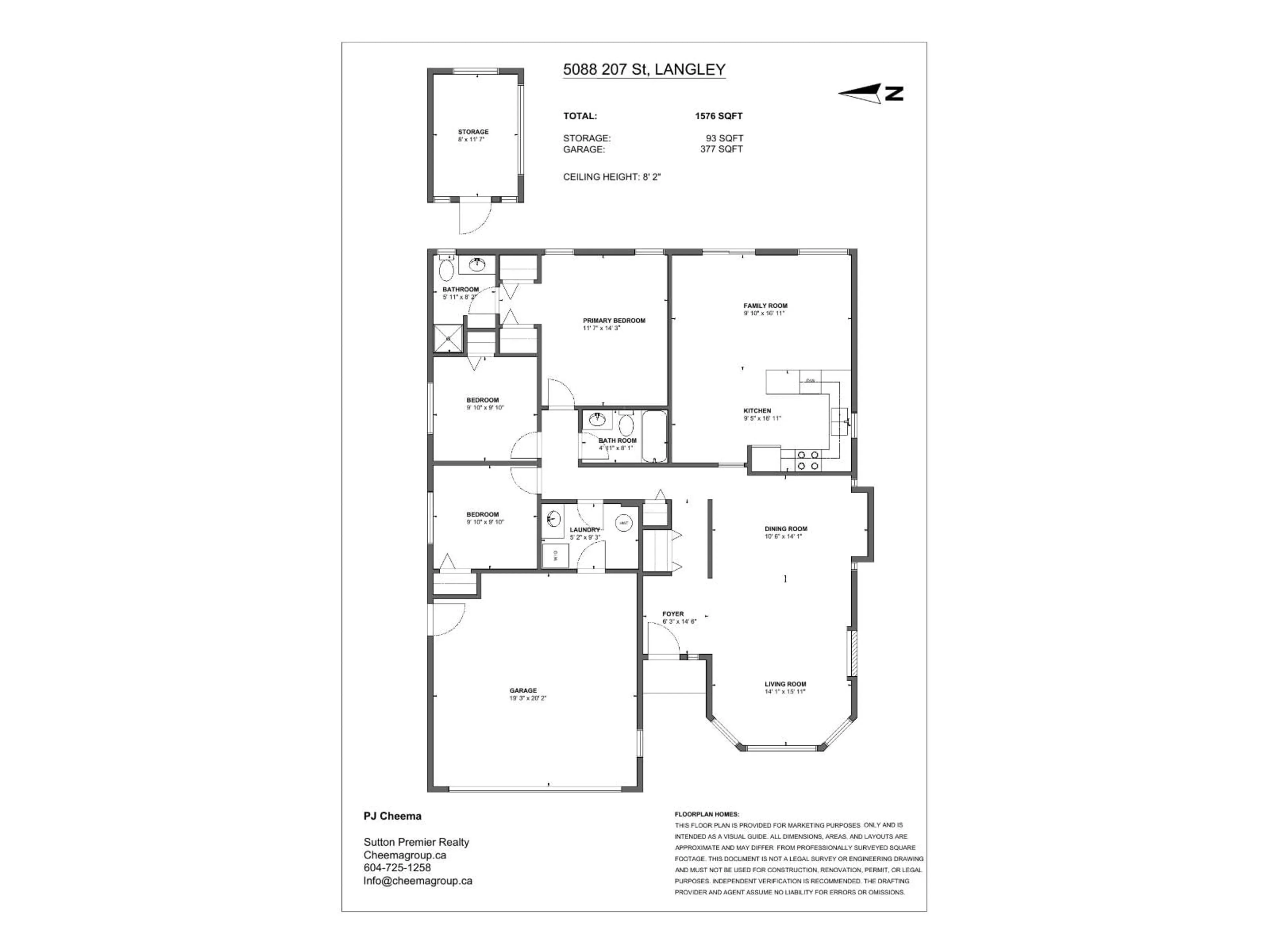 Floor plan for 5088 207 STREET, Langley British Columbia V3A7T8