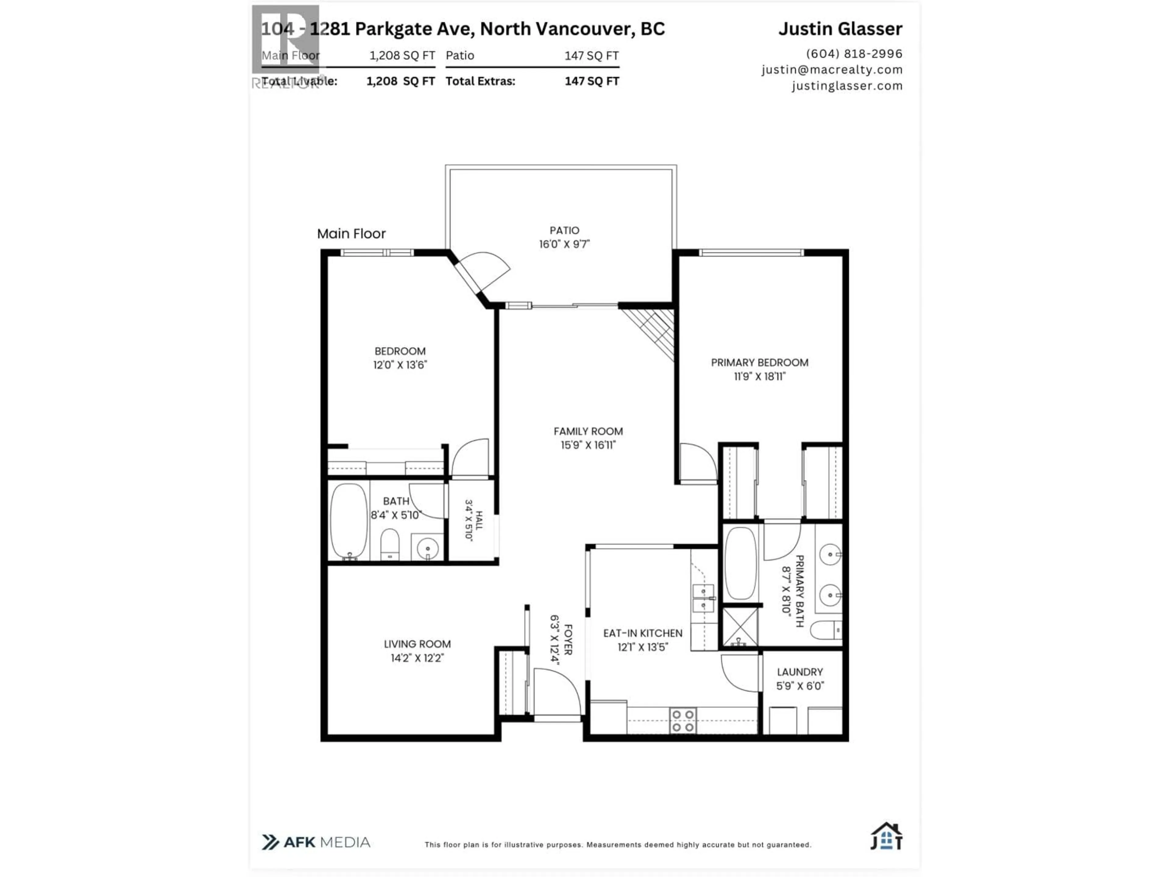Floor plan for 104 - 1281 PARKGATE AVENUE, North Vancouver British Columbia V7H3A3