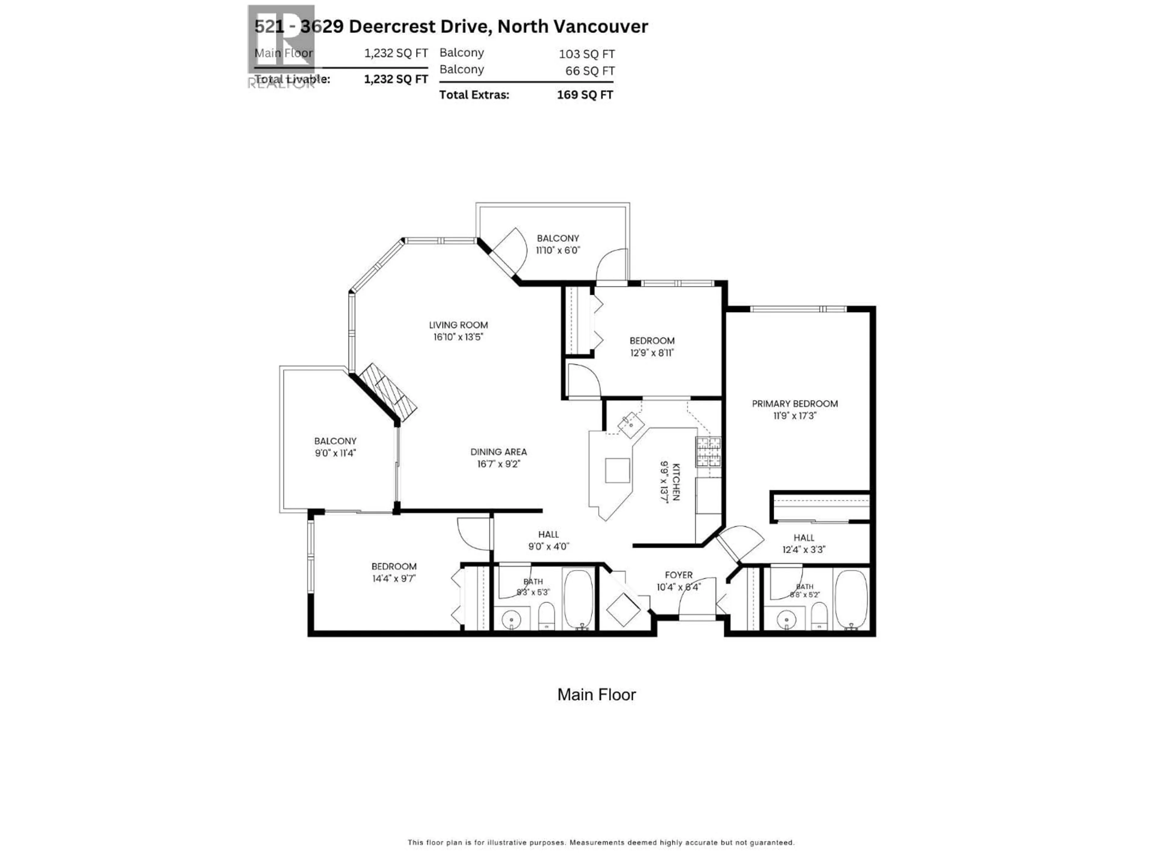 Floor plan for 521 - 3629 DEERCREST DRIVE, North Vancouver British Columbia V7G2S9
