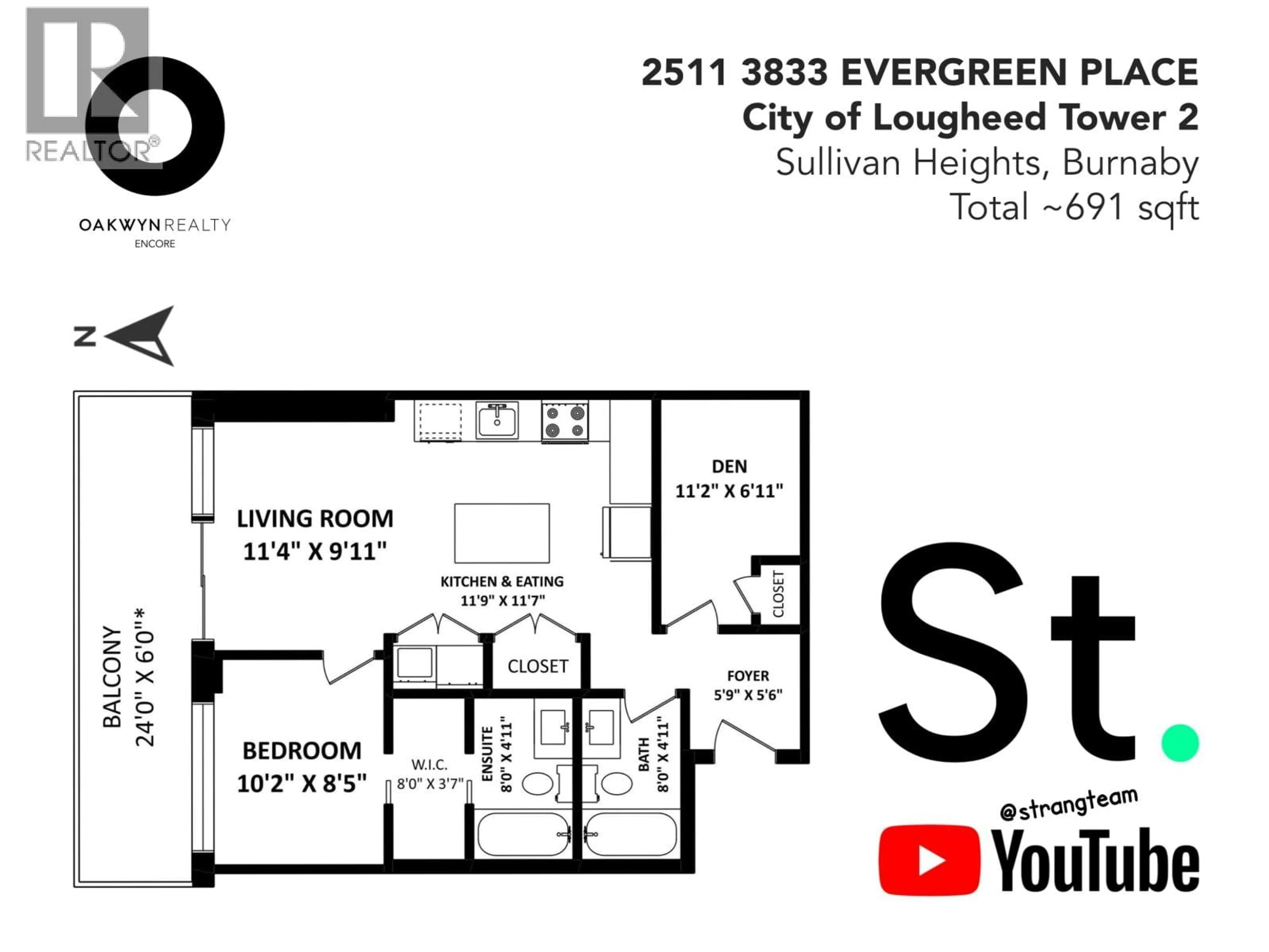 Floor plan for 2511 - 3833 EVERGREEN PLACE, Burnaby British Columbia V3J0M2