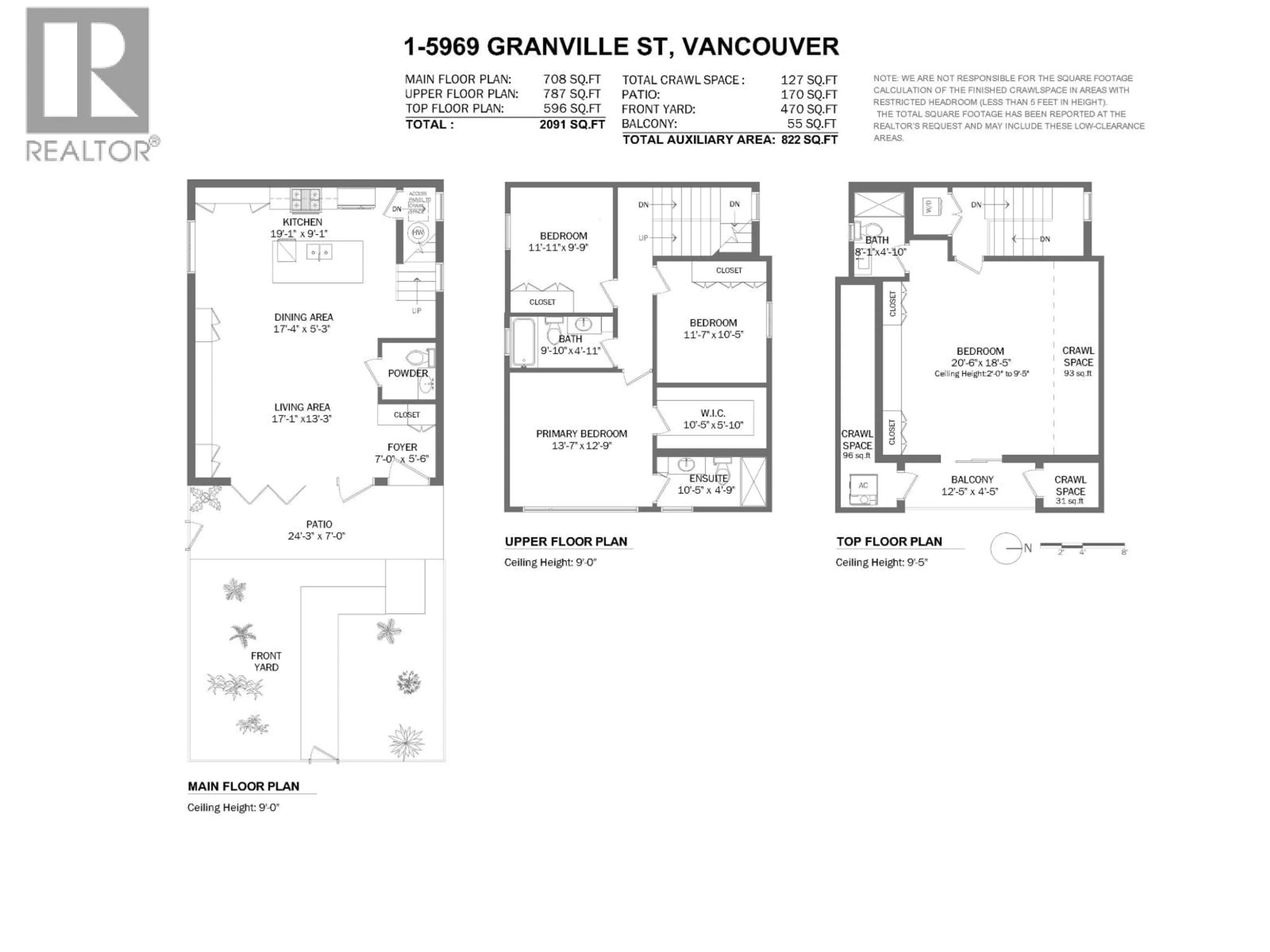 Floor plan for 1 - 5969 GRANVILLE STREET, Vancouver British Columbia V6M3C9