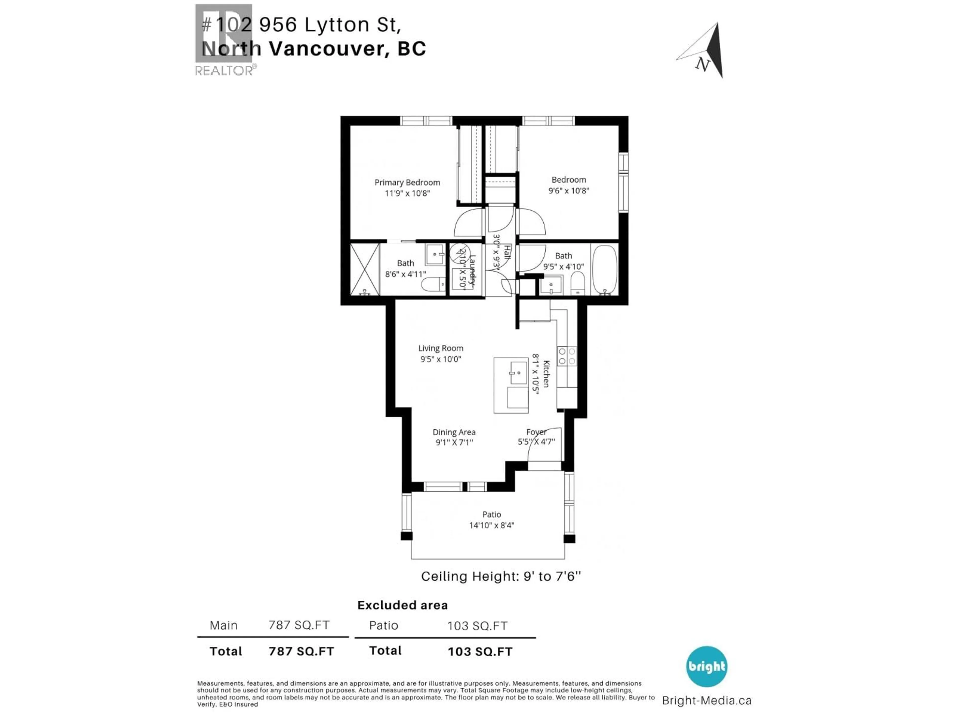 Floor plan for 102 - 956 LYTTON STREET, North Vancouver British Columbia V7H0C4